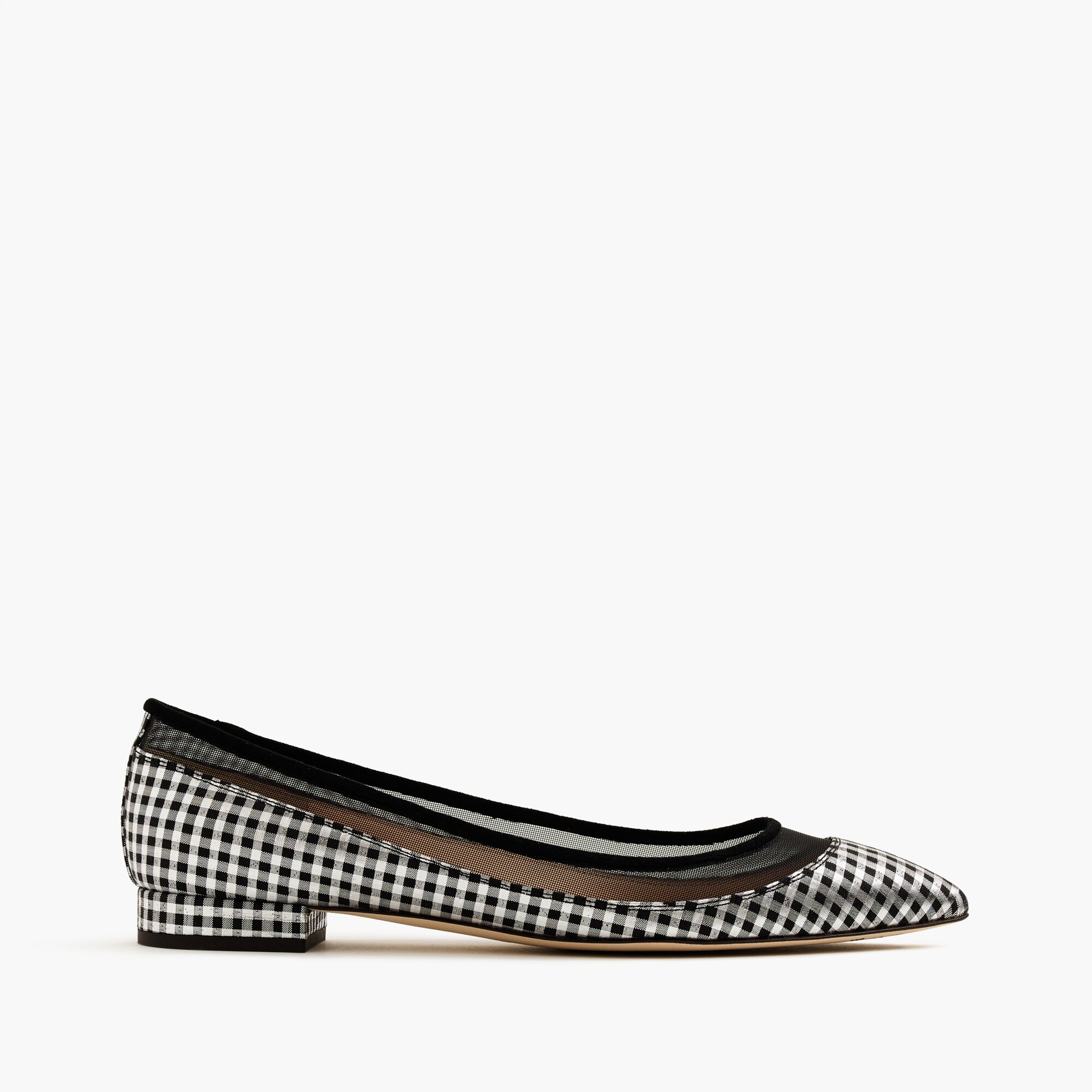 white mesh flats