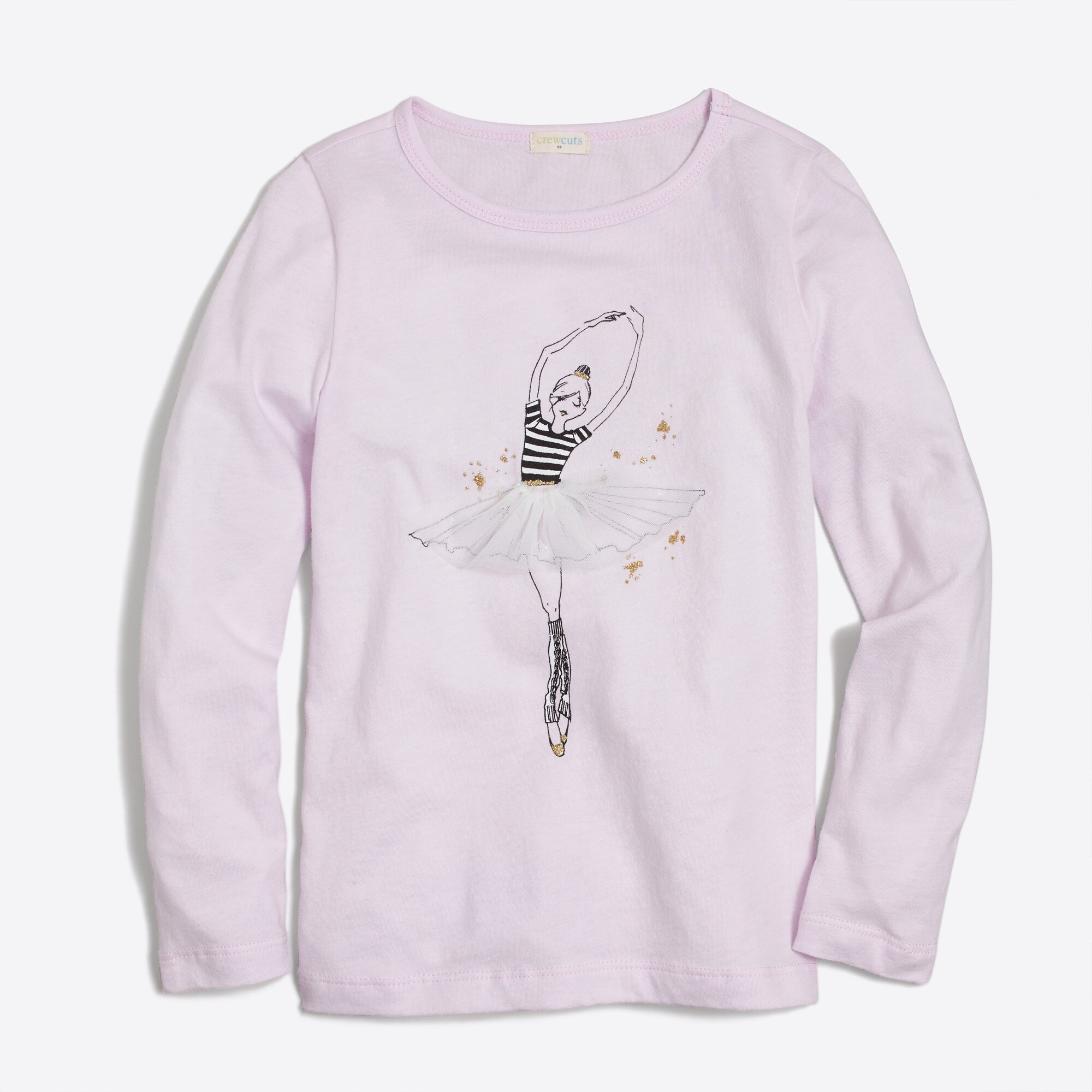 Girls' long-sleeve dancing girl graphic tee