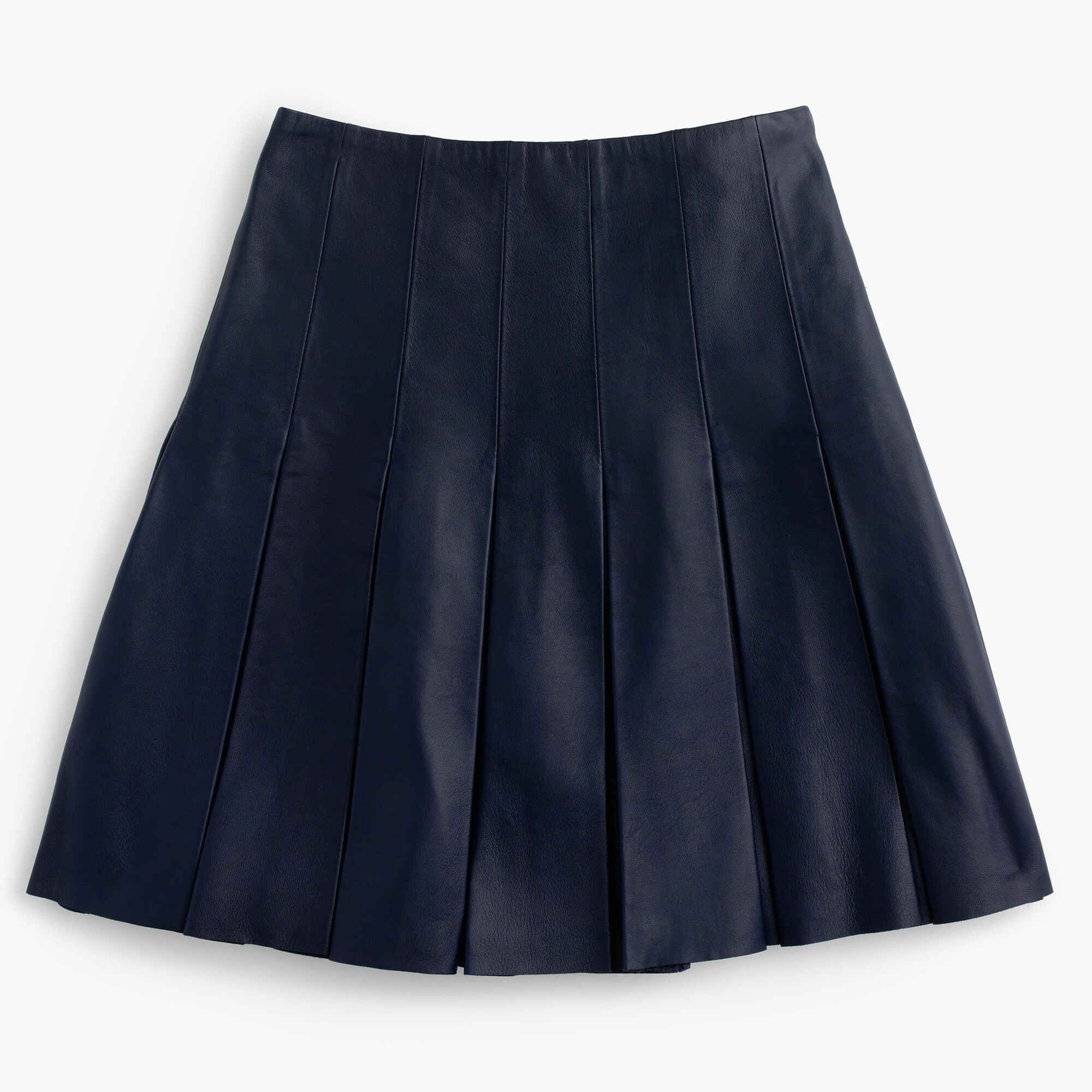 Collection leather skirt with drop pleats
