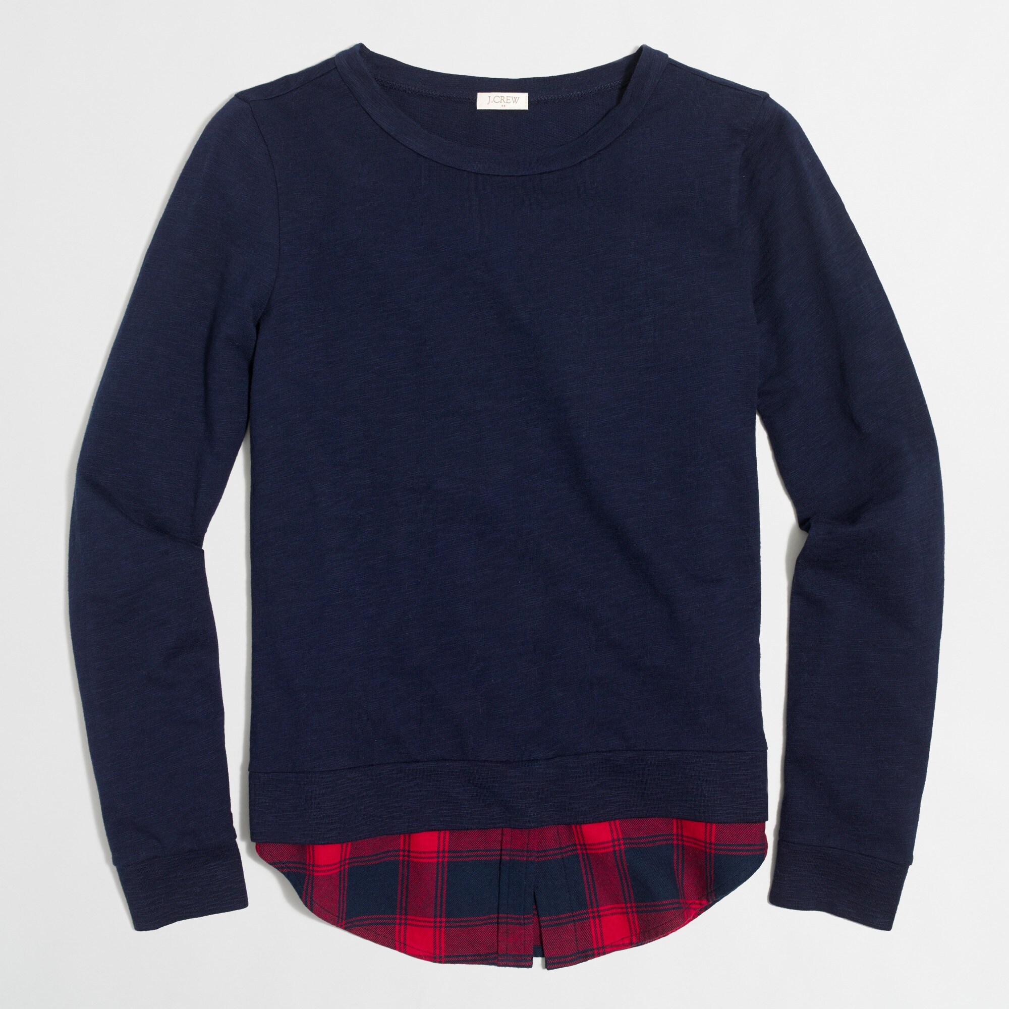 Shirttail-hem sweatshirt