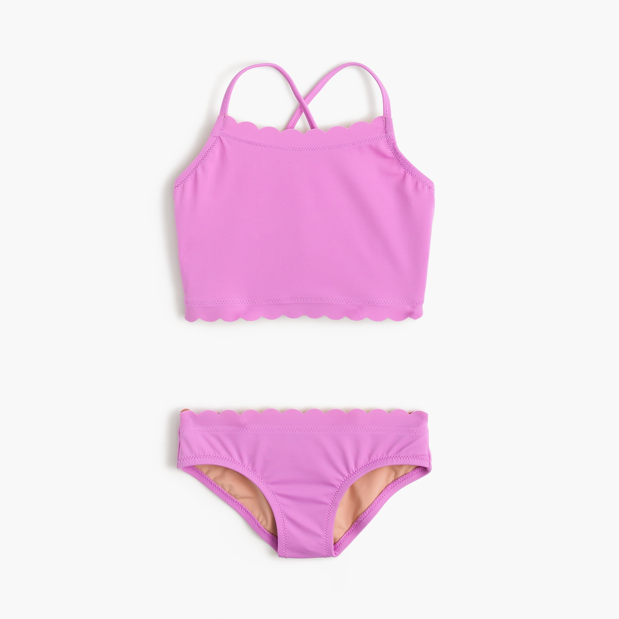 Girls' Scalloped Tankini Set : Girls' Swimwear | J.Crew