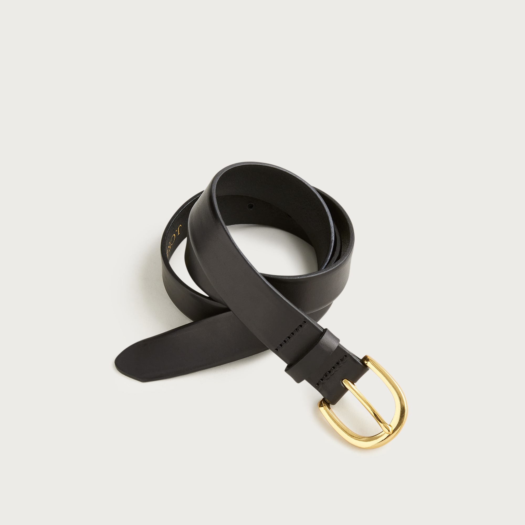 J.Crew Basic Mid Leather Belt Women's Belts Black : LG
