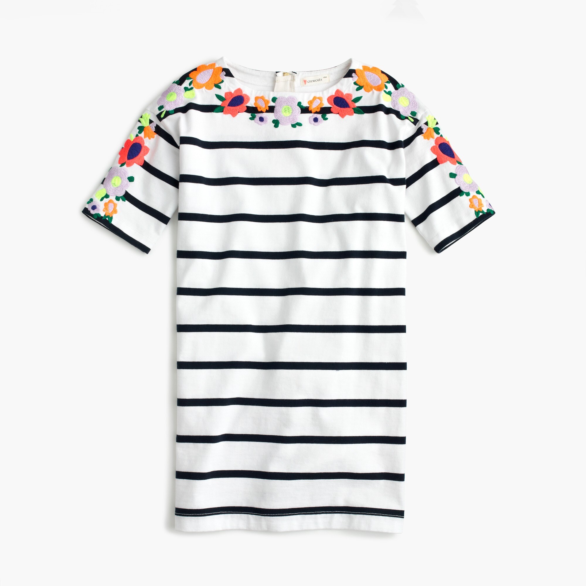 J.Crew Girls' Embroidered Floral Striped Dress