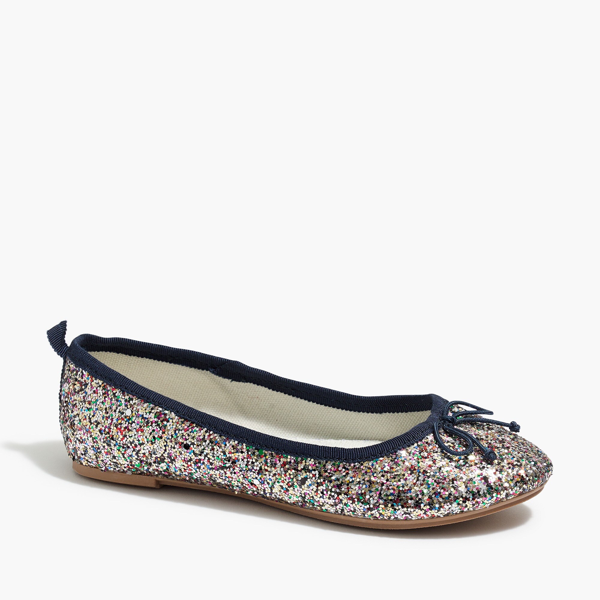 Girls' glitter ballet flats