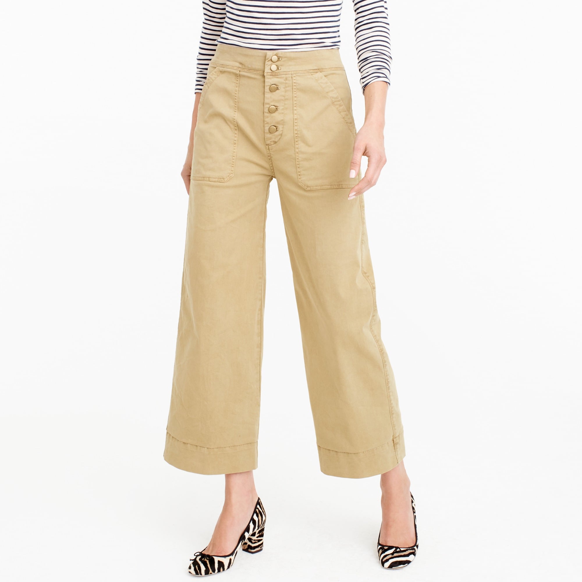 Wideleg cropped chino pant Women pants J.Crew