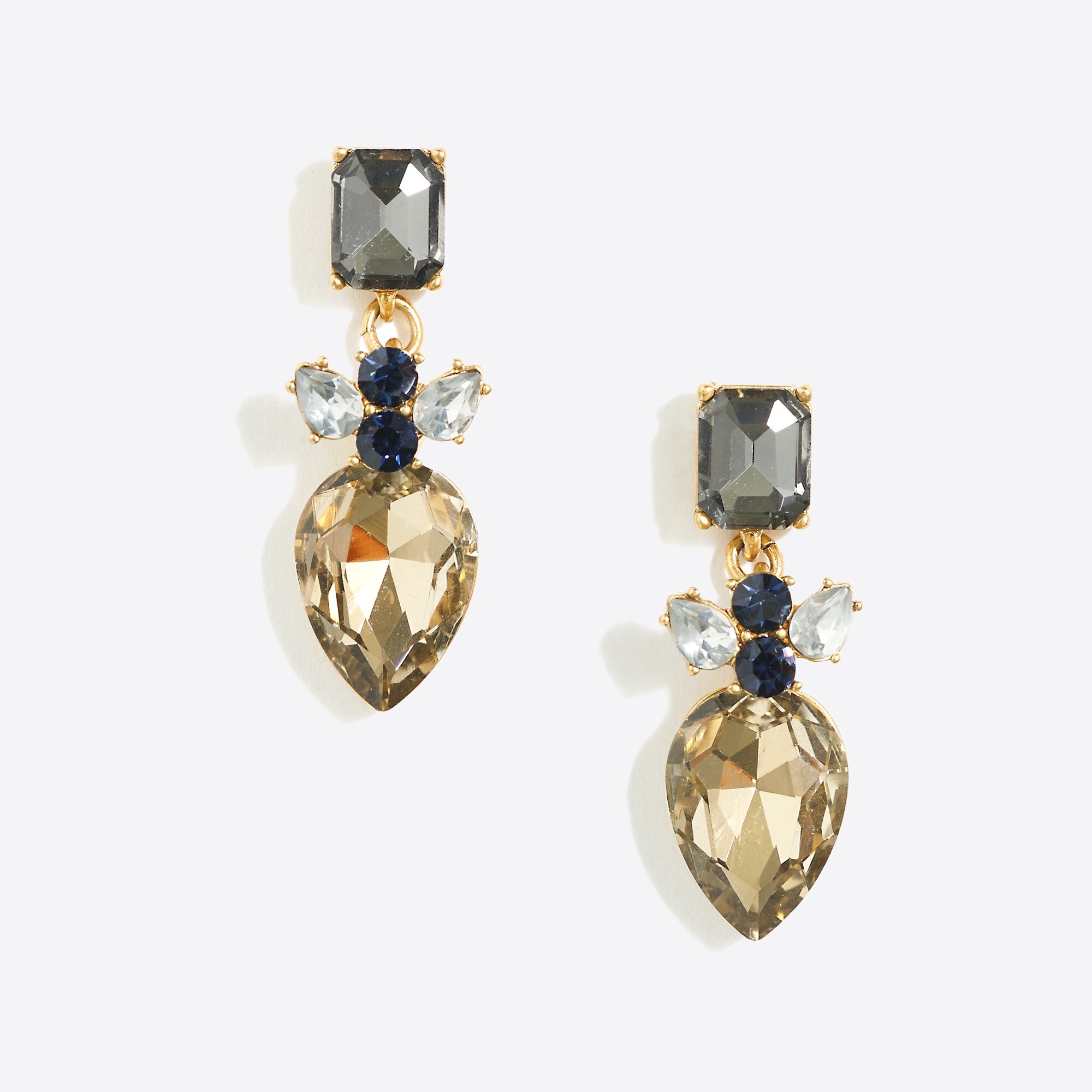 Stacked crystal dangle earrings