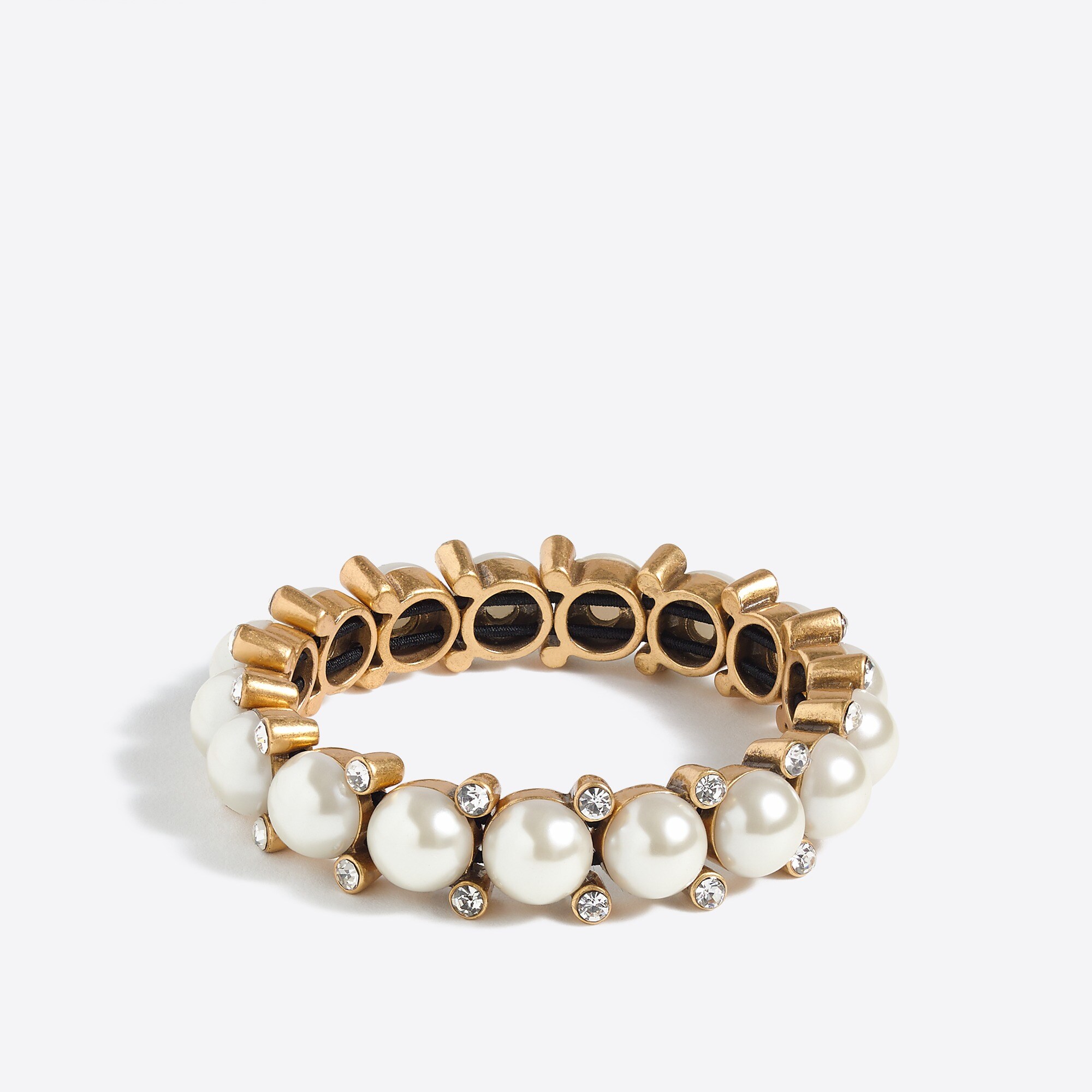 Pearl and crystal stretch bracelet