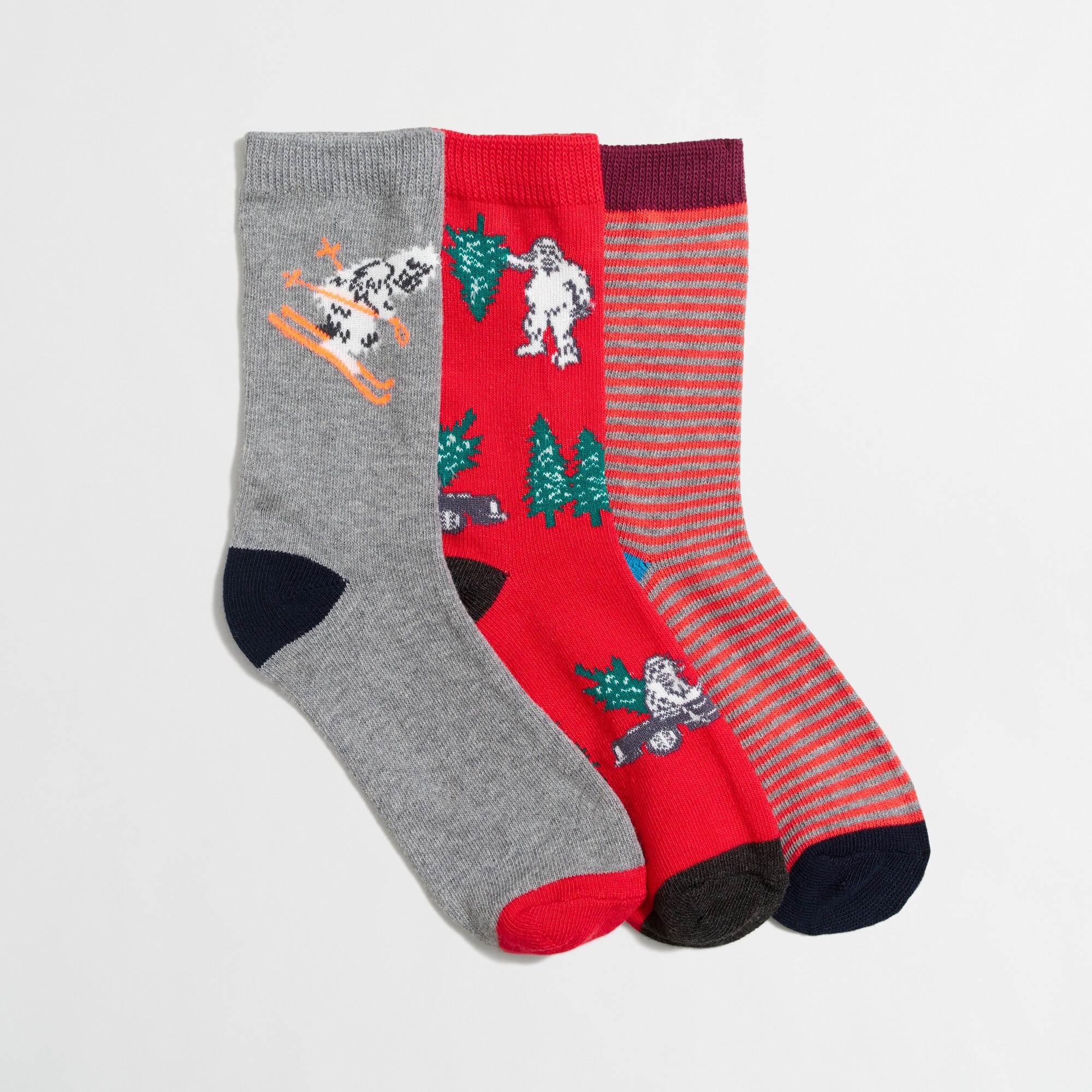 Boys' yeti driving socks three-pack