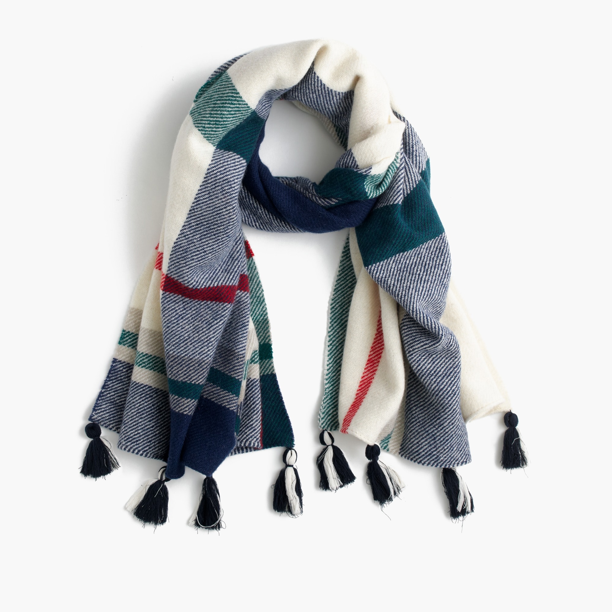 Wool scarf in oversized plaid
