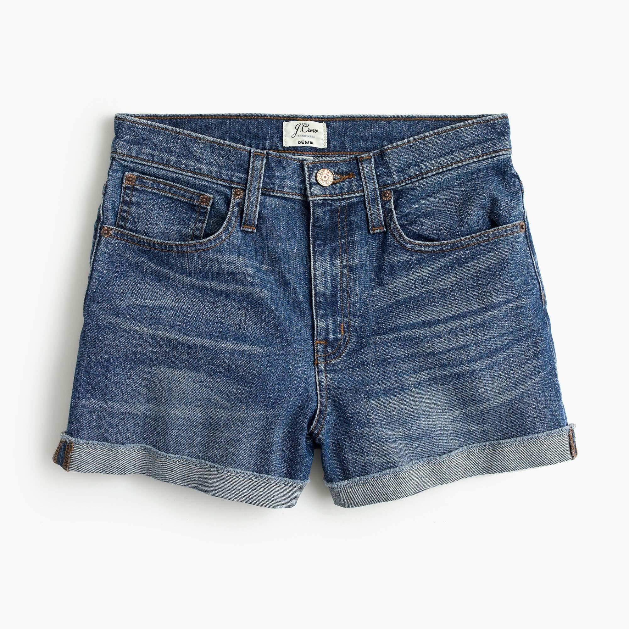 High-rise denim short in Brixton wash