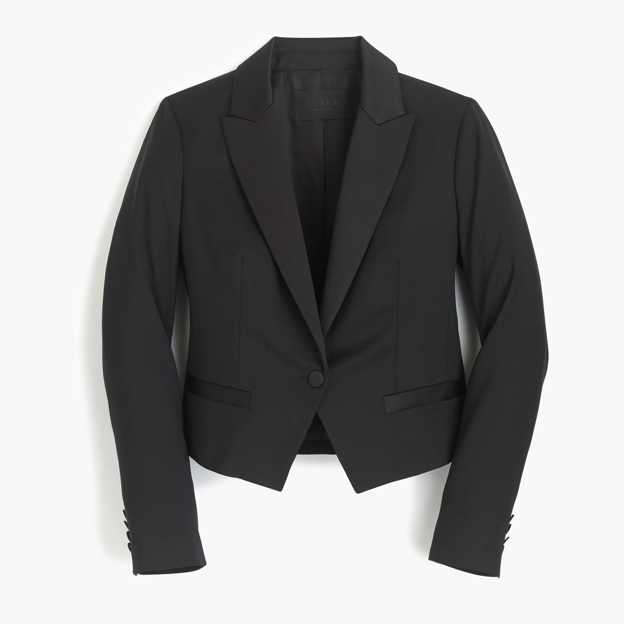 Collection Cropped Tuxedo Jacket In Italian Wool : Women's Jackets ...