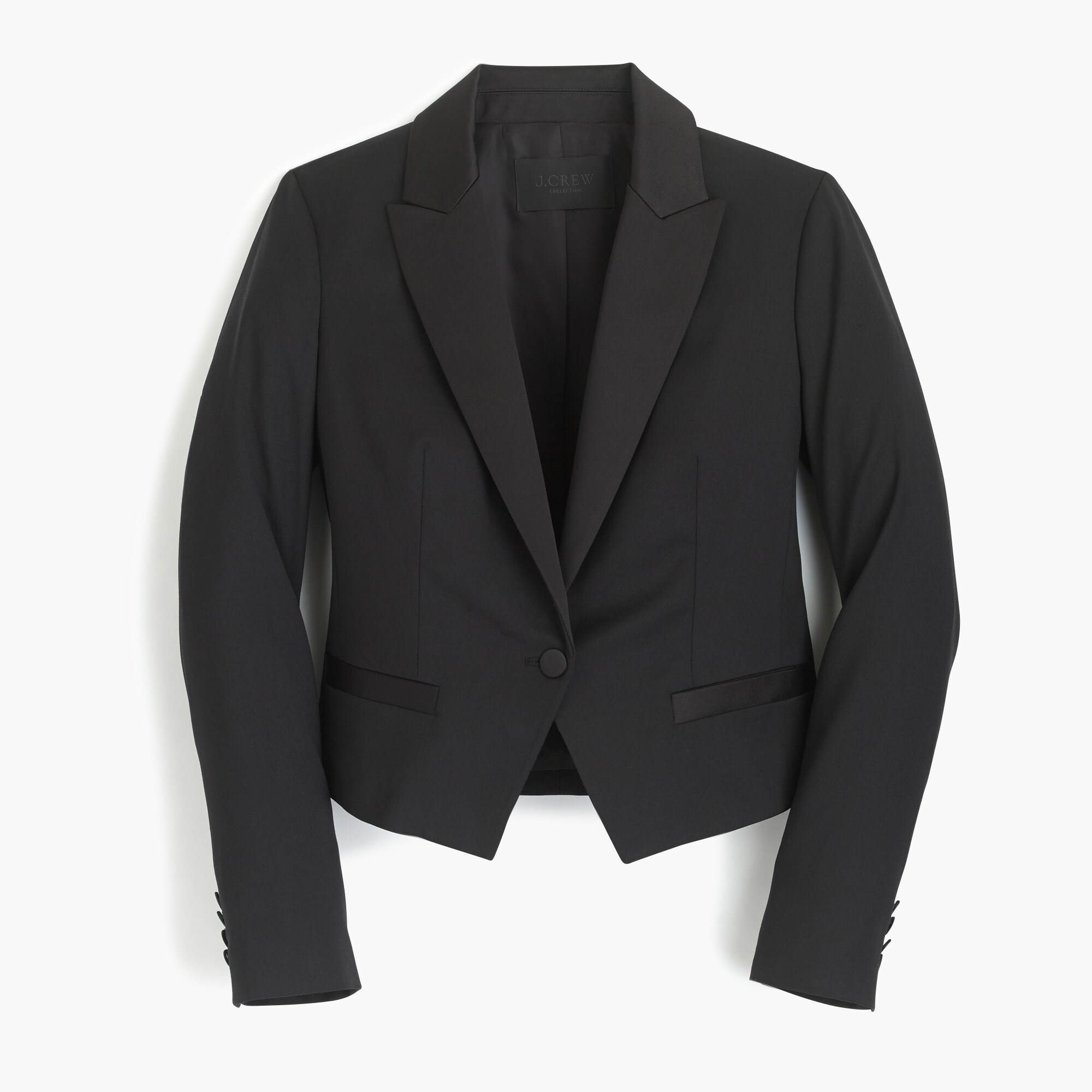 Collection Cropped Tuxedo Jacket In Italian Wool Women's Jackets
