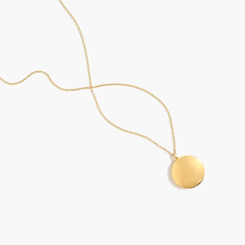 j.crew: round locket pendant for women, right side, view zoomed