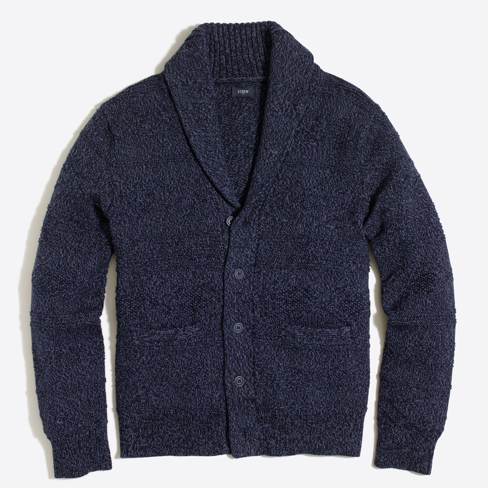 factory: cotton shawl-collar cardigan sweater for men, right side, view zoomed