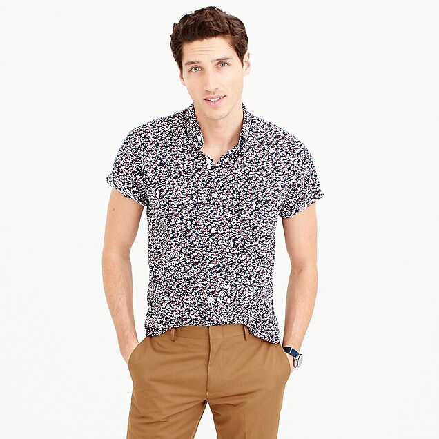 Short-sleeve shirt in floral print : Men Classic Fit Shirts | J.Crew