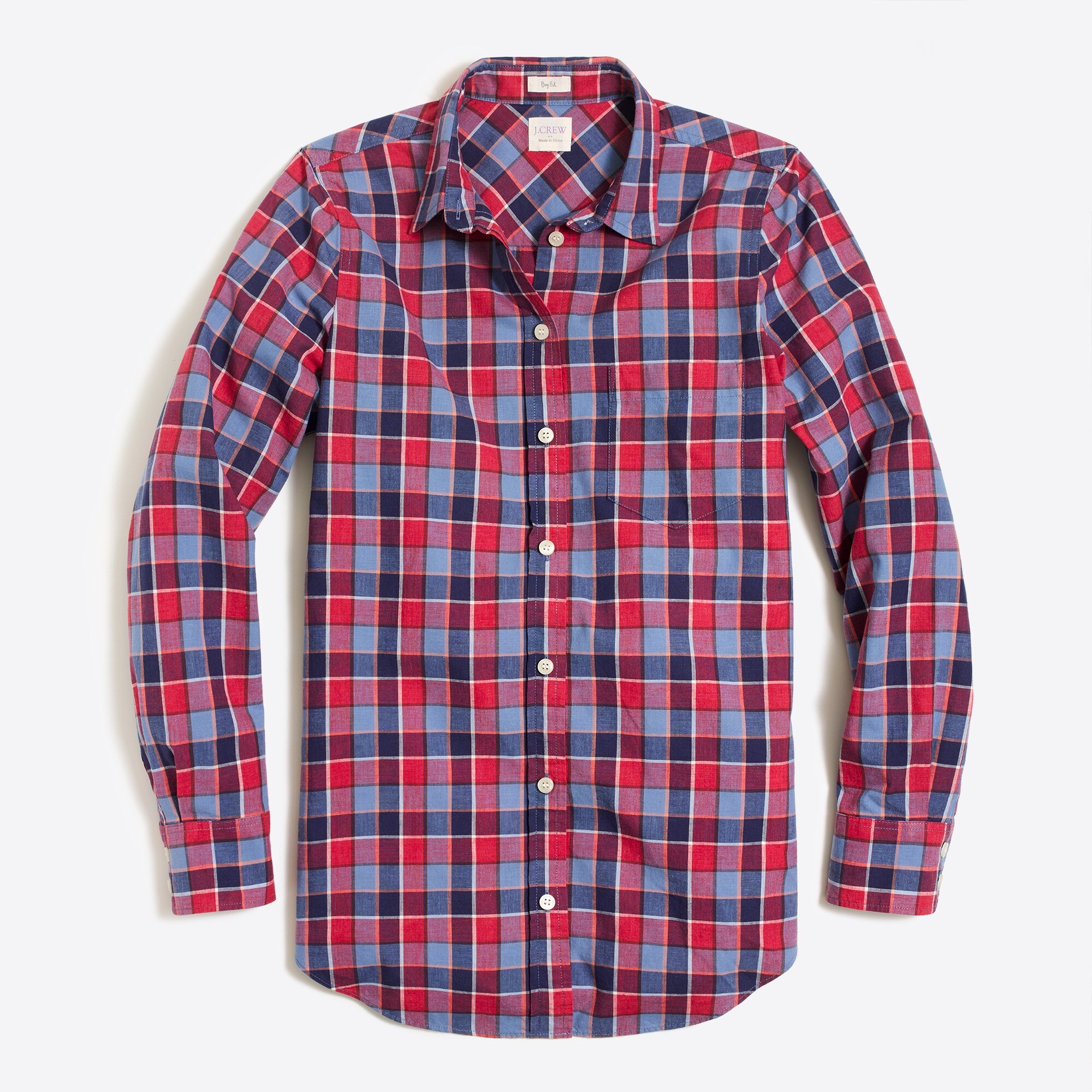 lightweight homespun shirt in boy fit for women