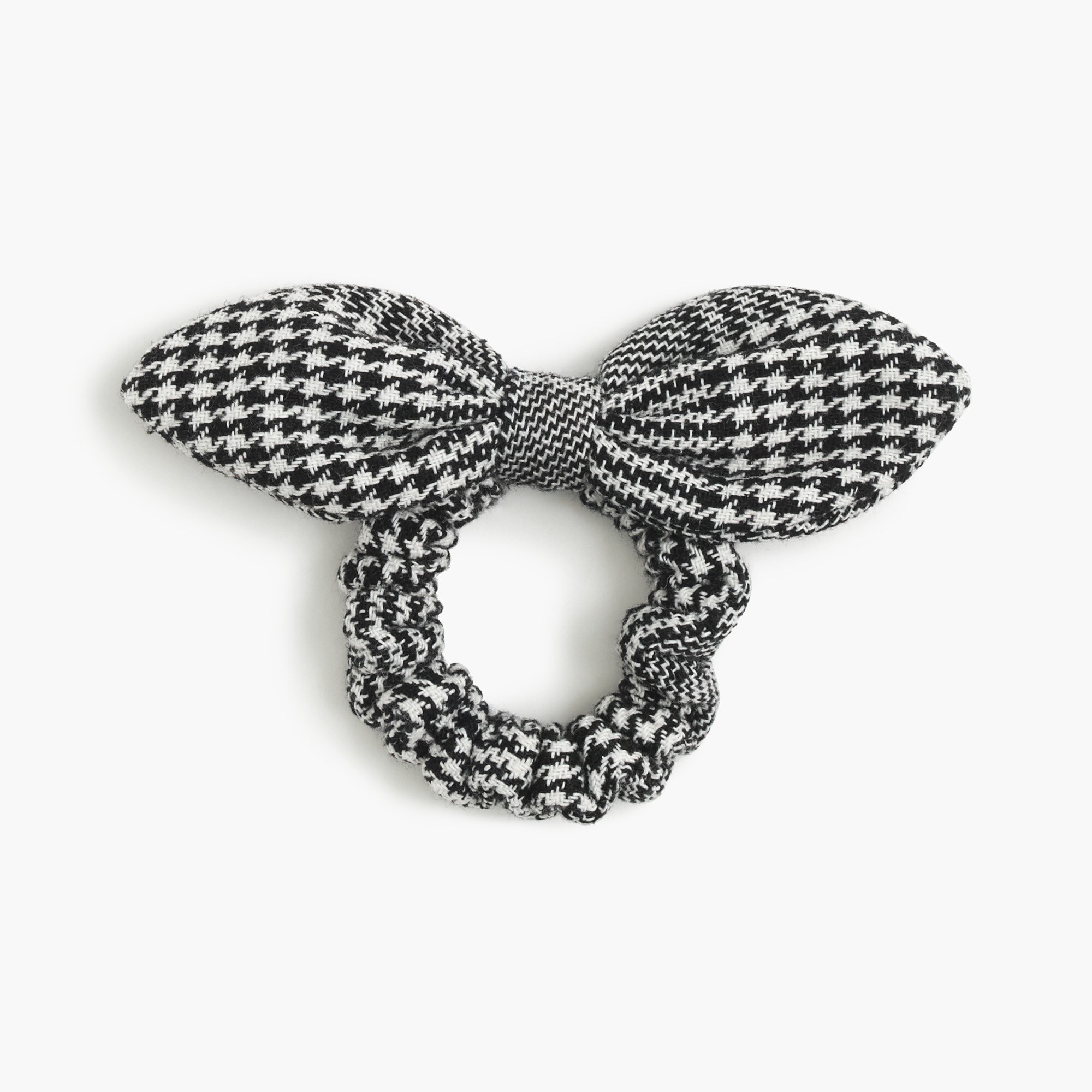 Bow ponytail holder in houndstooth