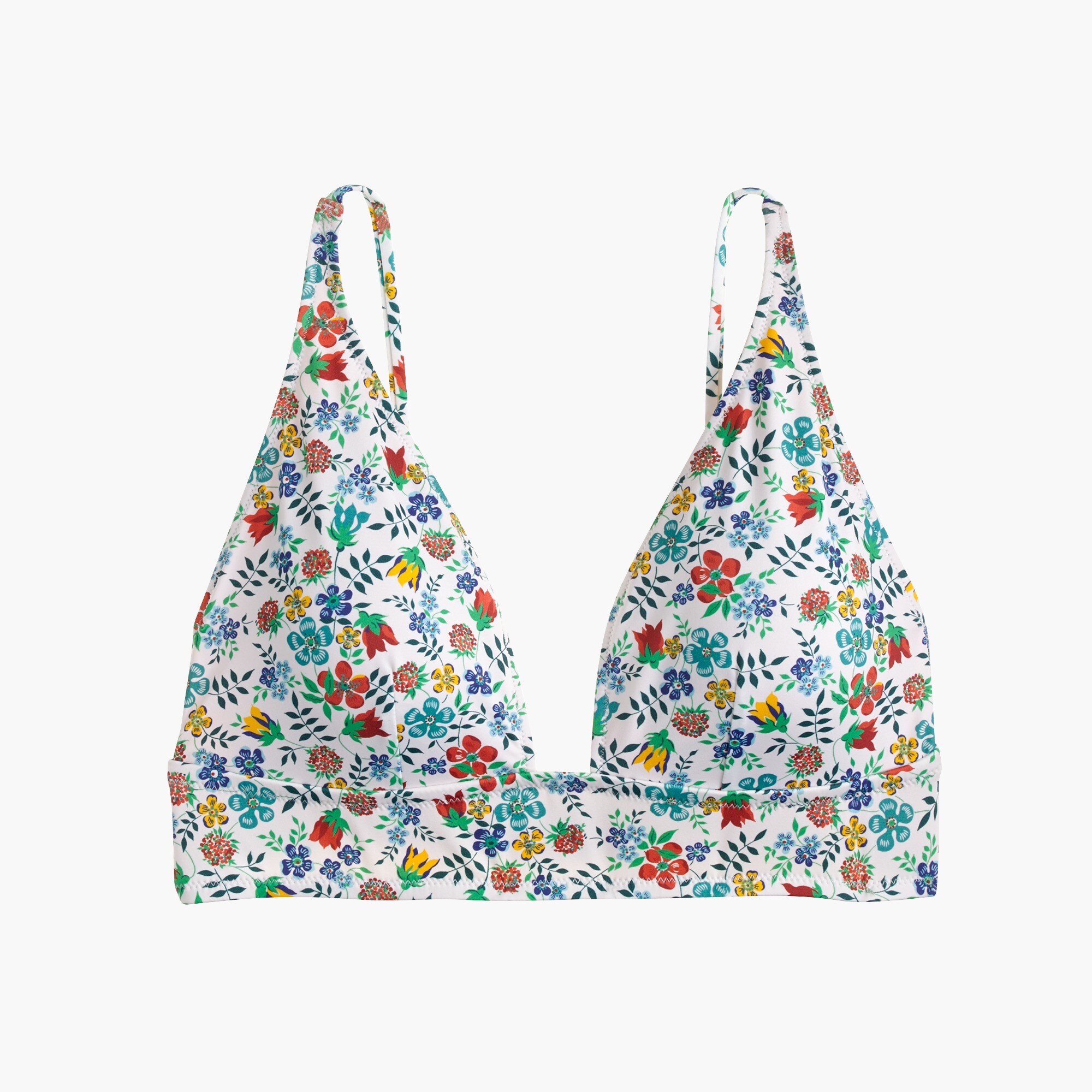 Deep V-neck french bikini top in Liberty® Edenham floral