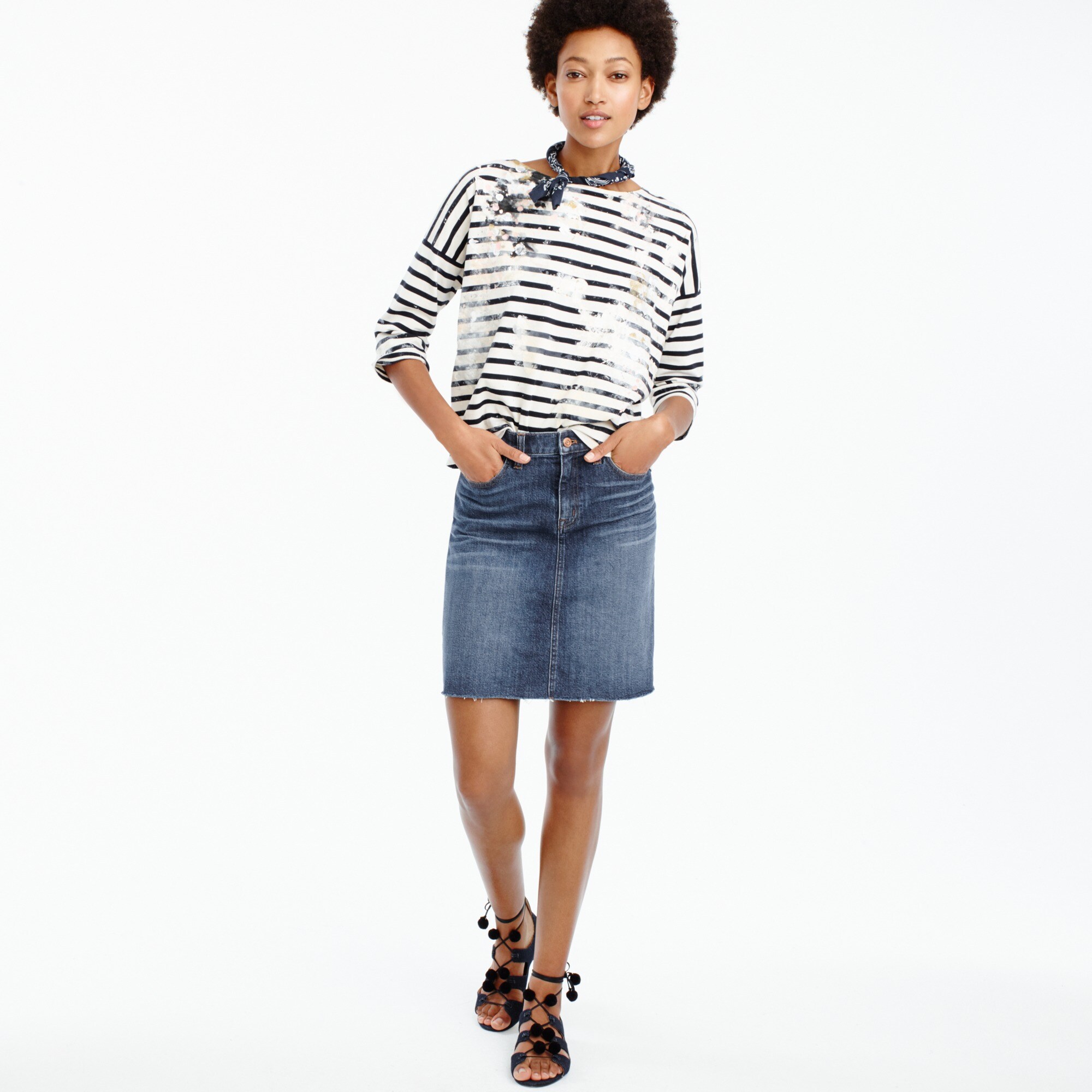 j crew denim skirt