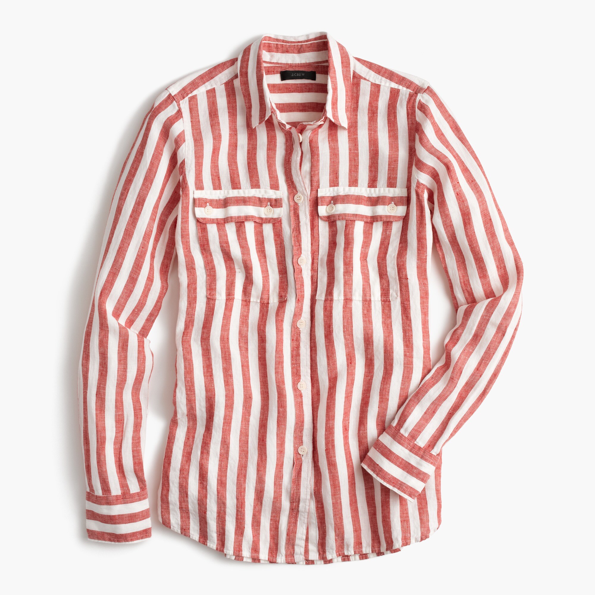 Buttonup shirt in striped linen Women buttonup shirts J.Crew