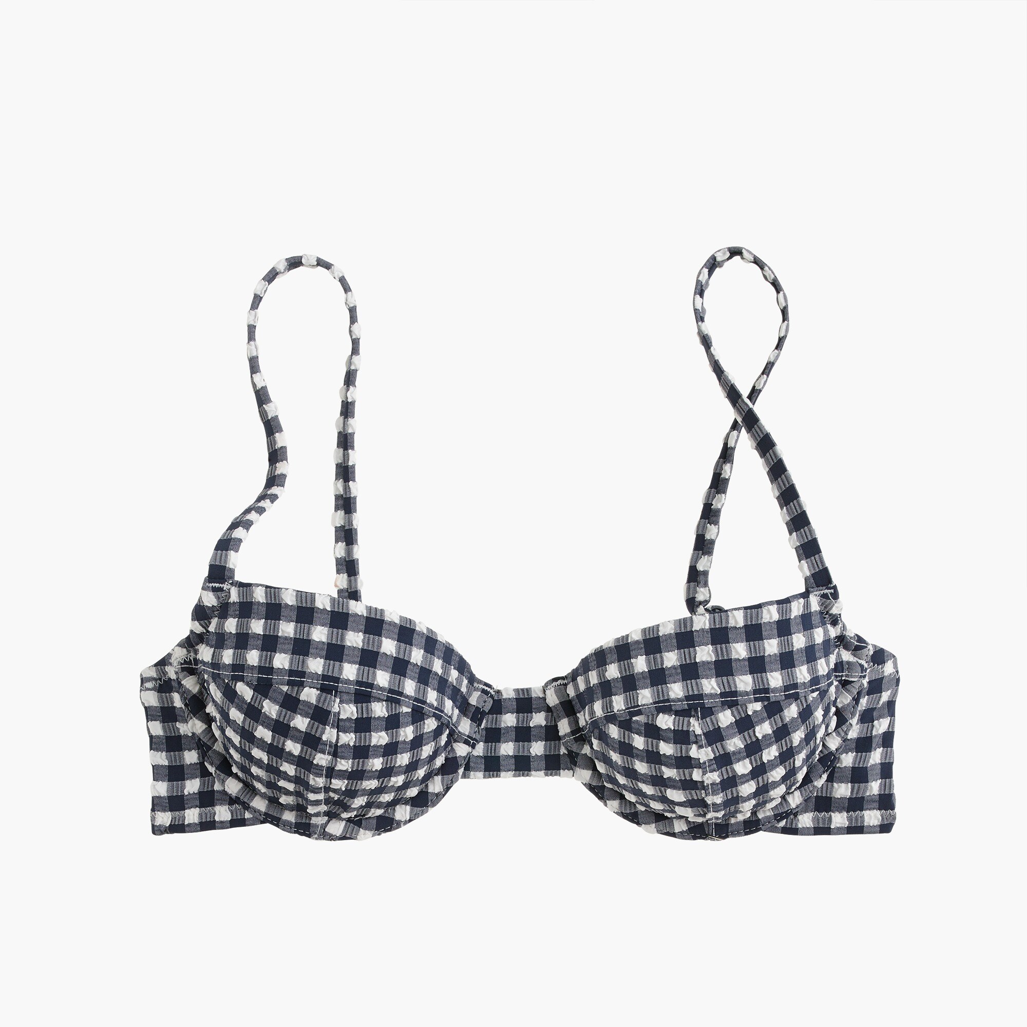 J.Crew: Gingham Underwire Bikini Top For Women