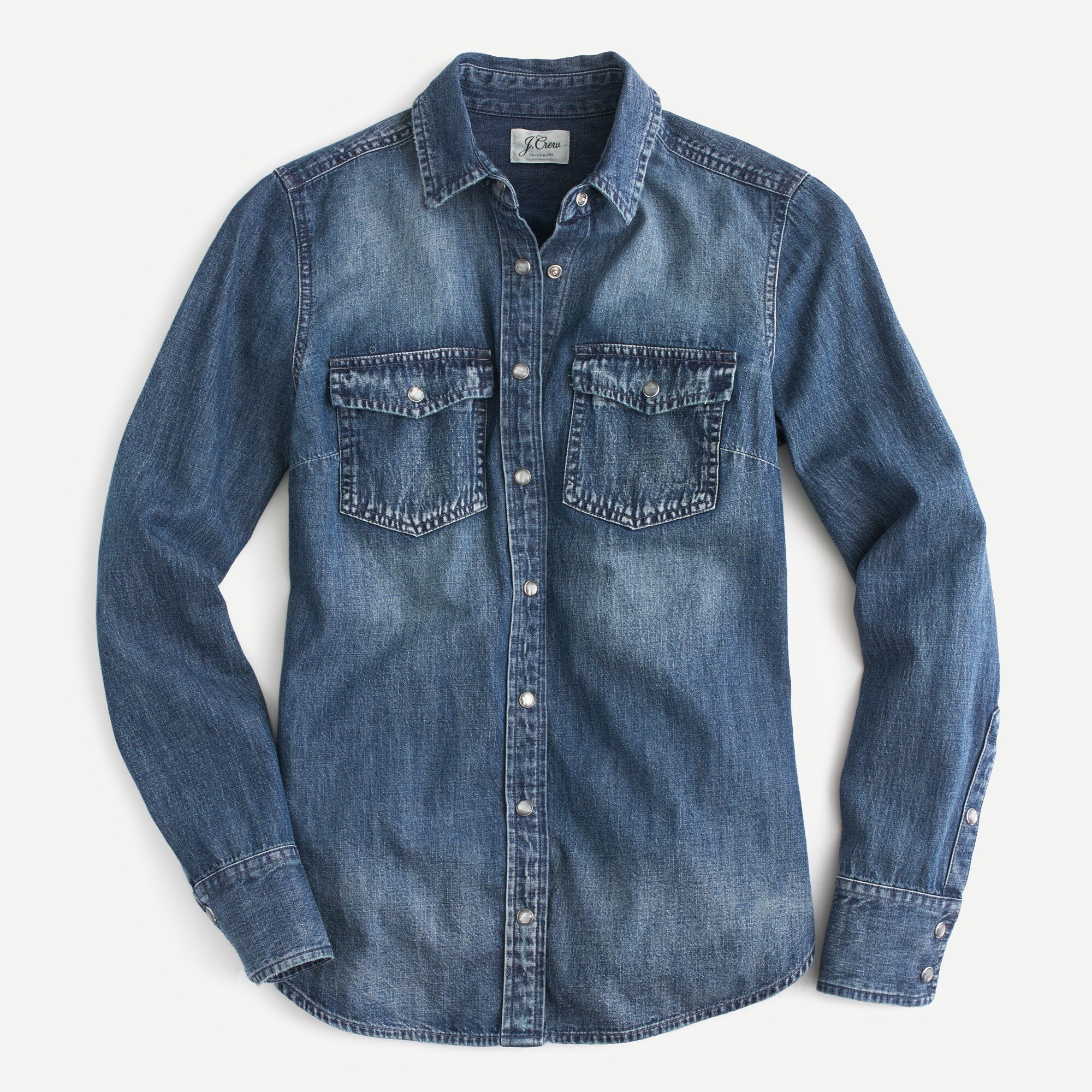 Western chambray shirt in vintage indigo
