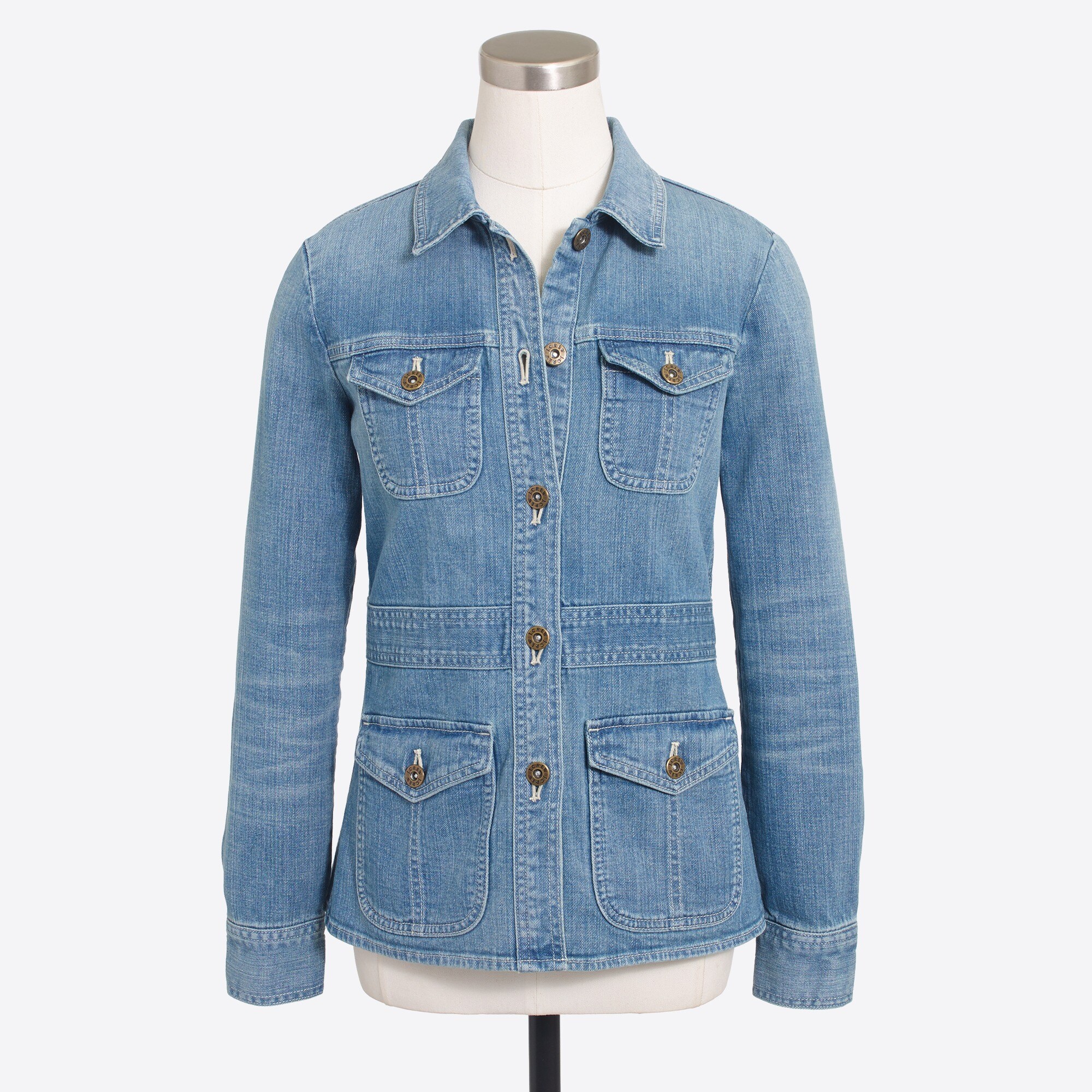denim military jacket for women