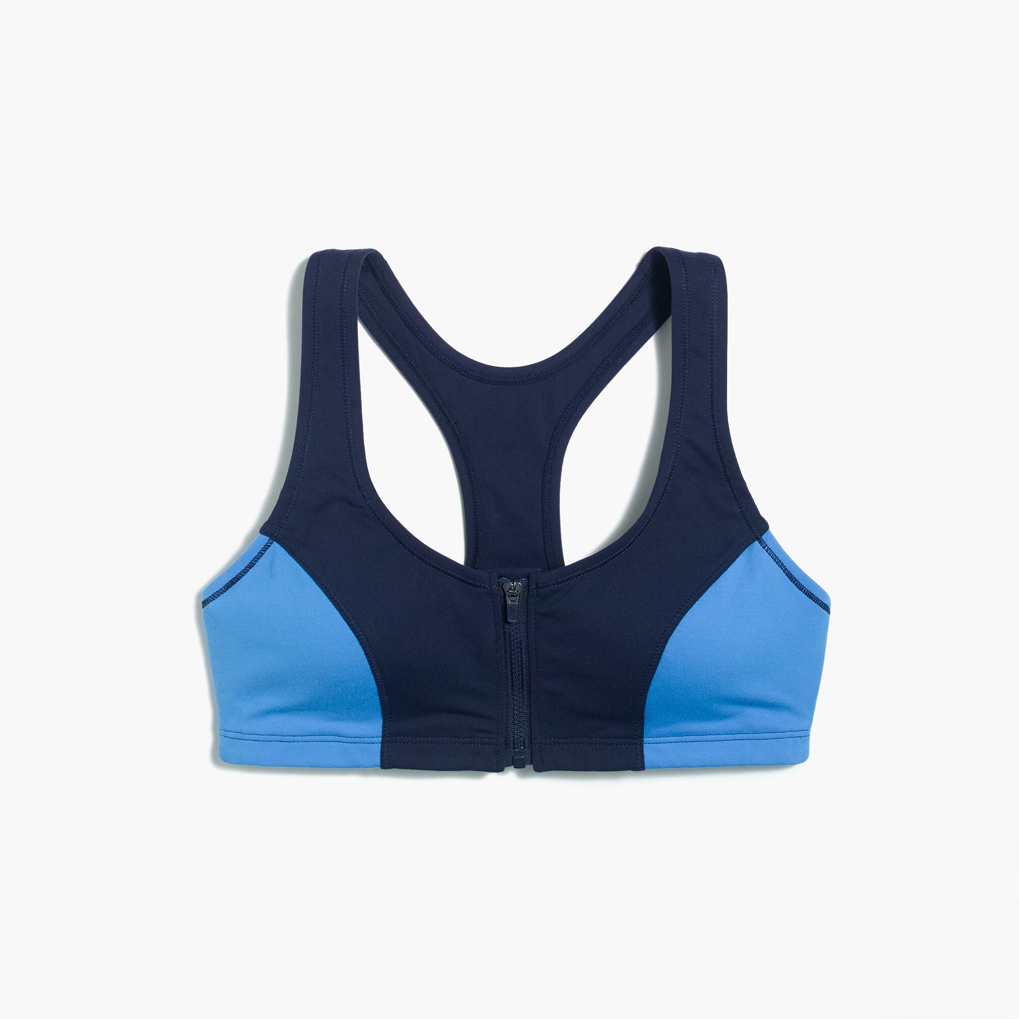 J.Crew New Balance For J.Crew Performance Zip front Sports Bra In Colorblock For Women
