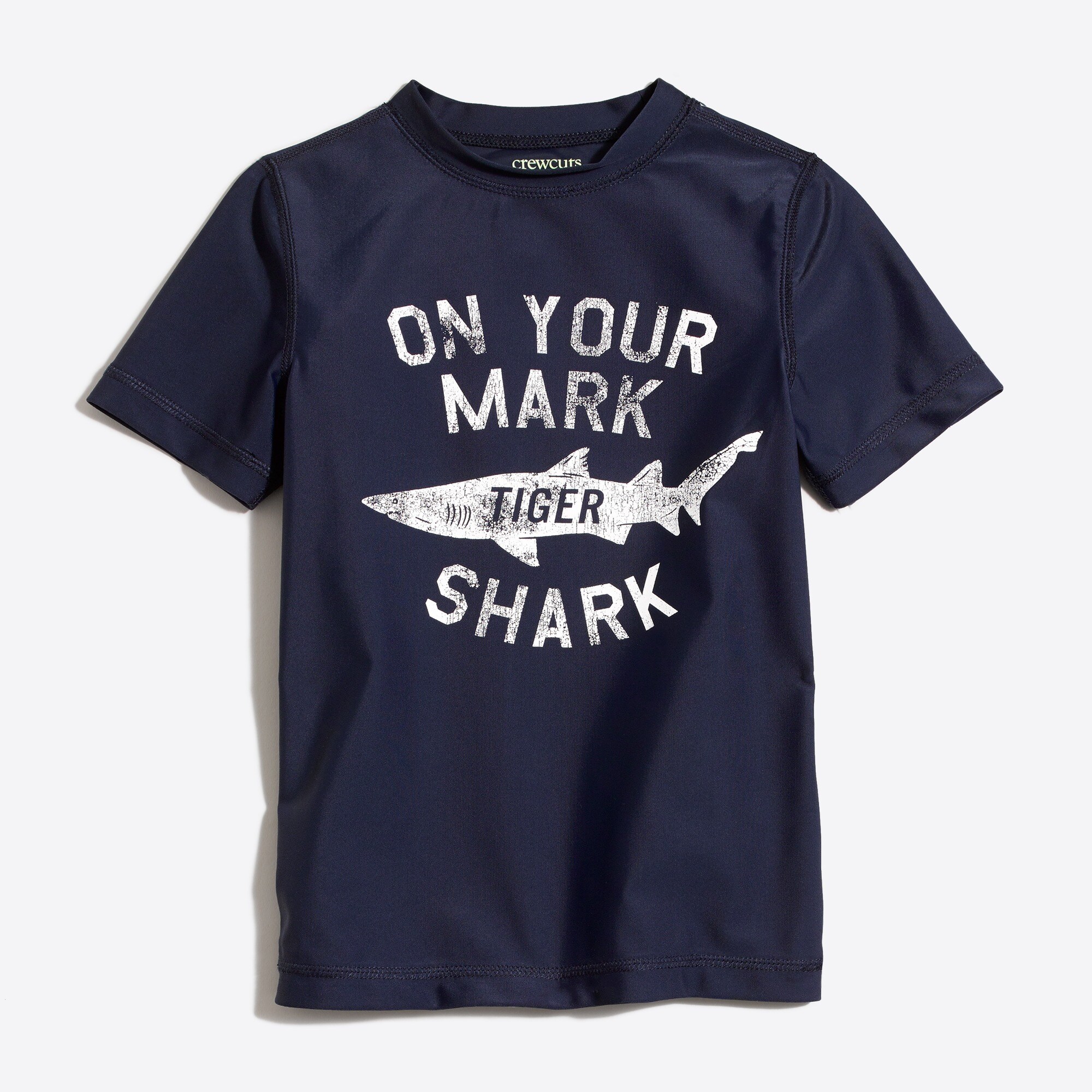 Boys' short-sleeve shark rash guard