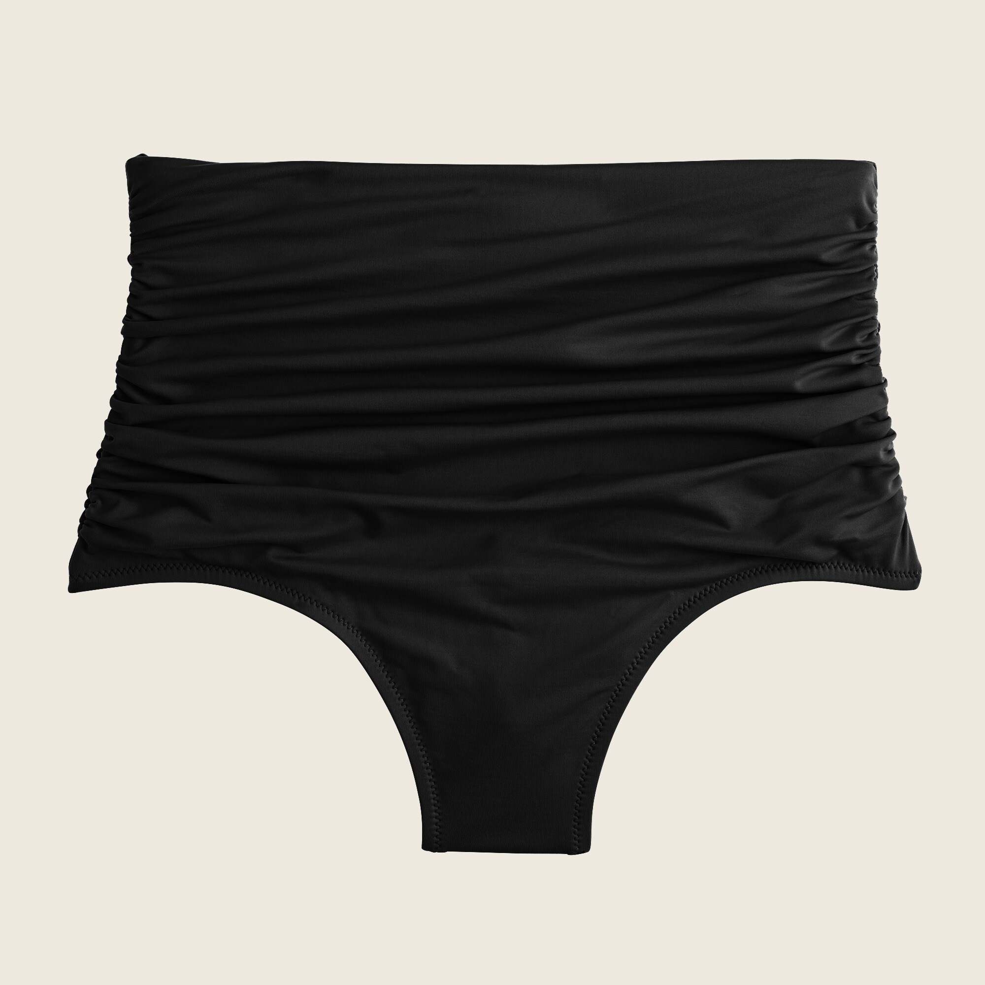 High-waisted ruched bikini bottom