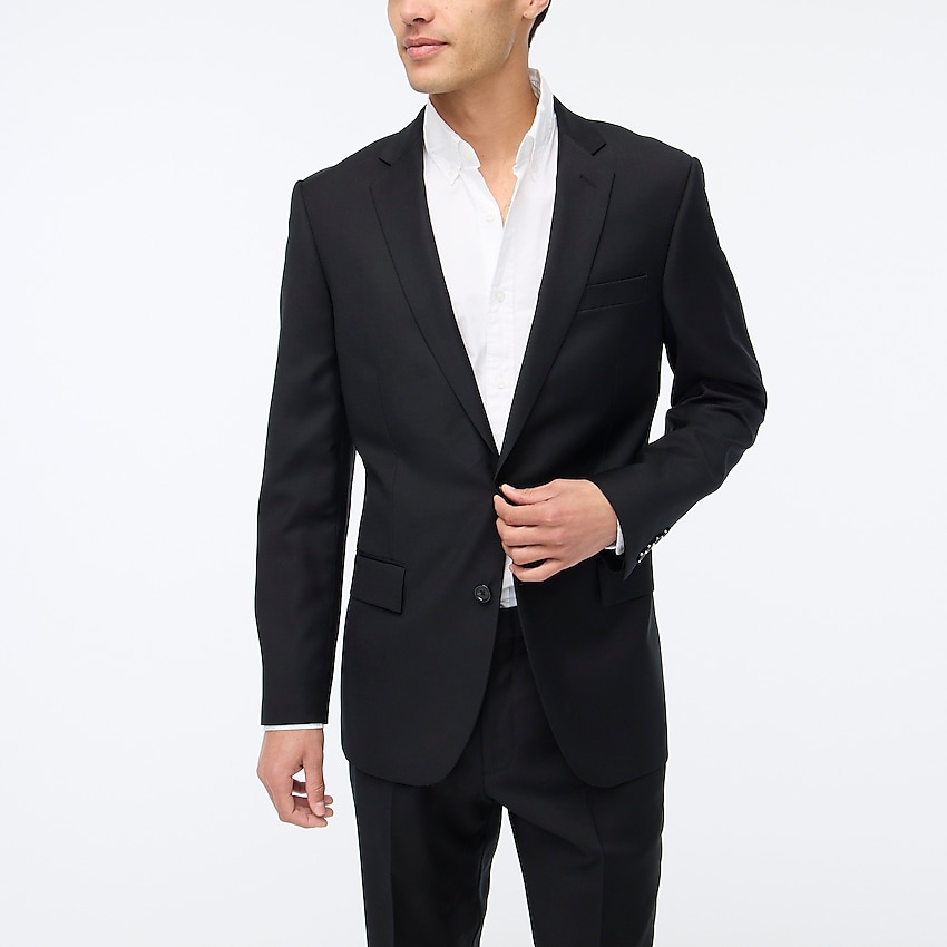 factory: slim thompson suit jacket in worsted wool for men, right side, view zoomed
