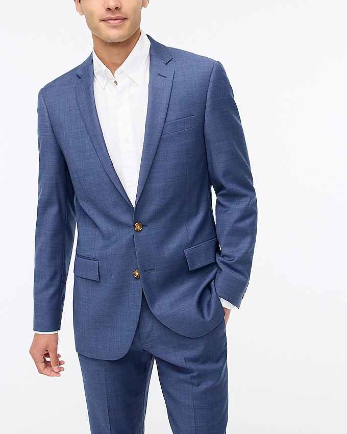 factory: slim thompson suit jacket in worsted wool for men, right side, view zoomed