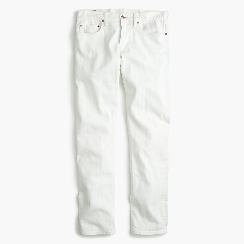 j.crew: 484 slim-fit stretch jean in white for men, right side, view zoomed