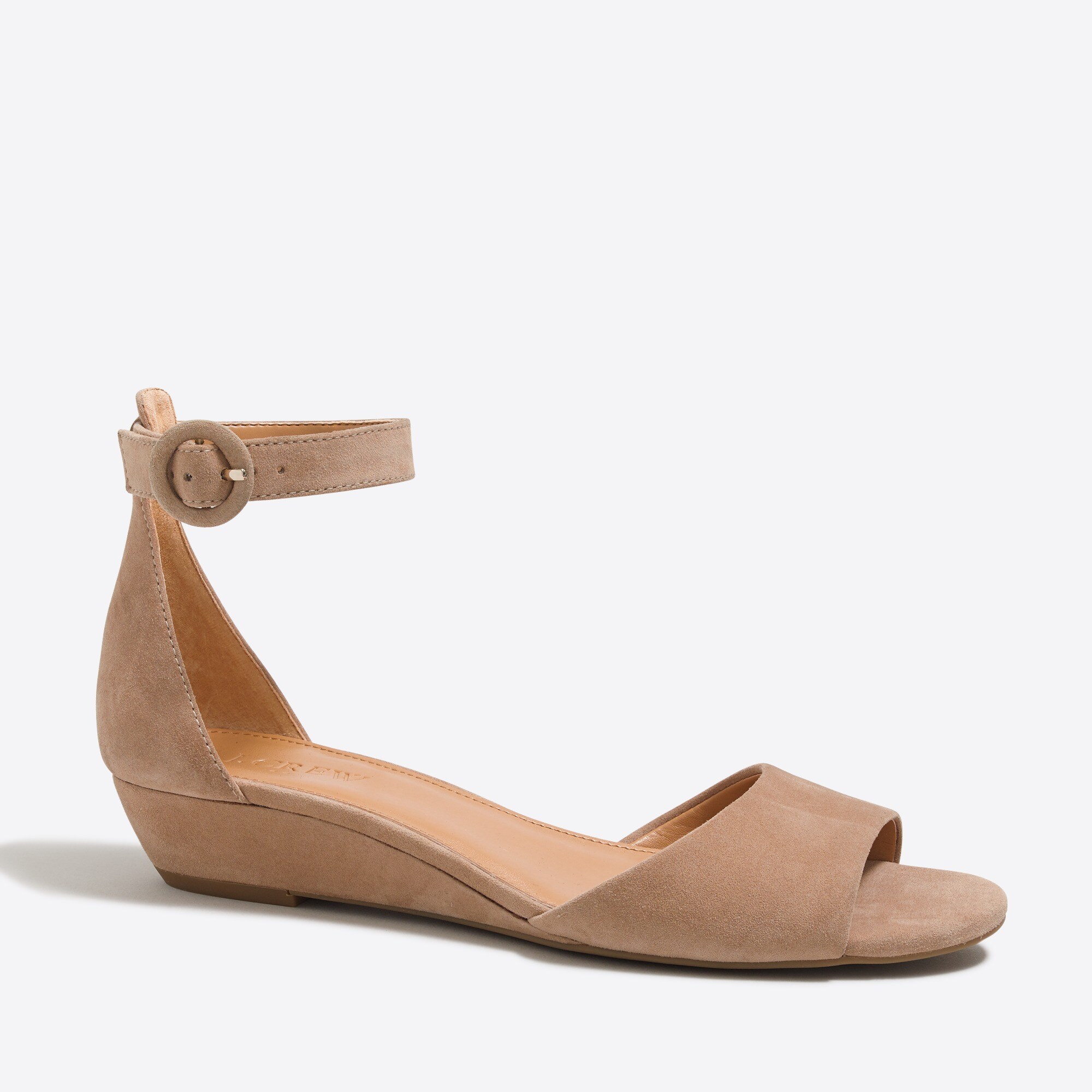 suede demi-wedge sandals for women