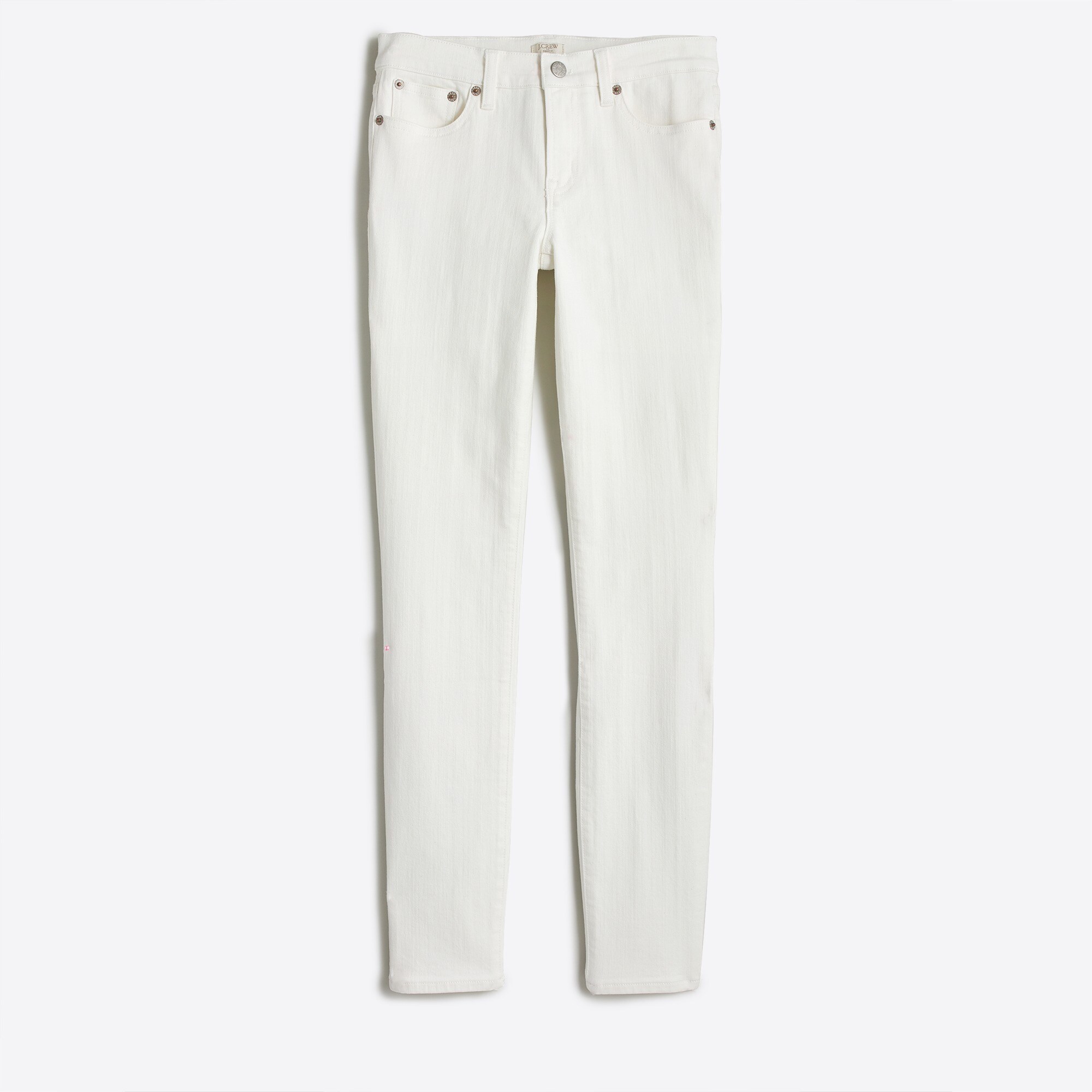 8" midrise skinny jean in white denim for women