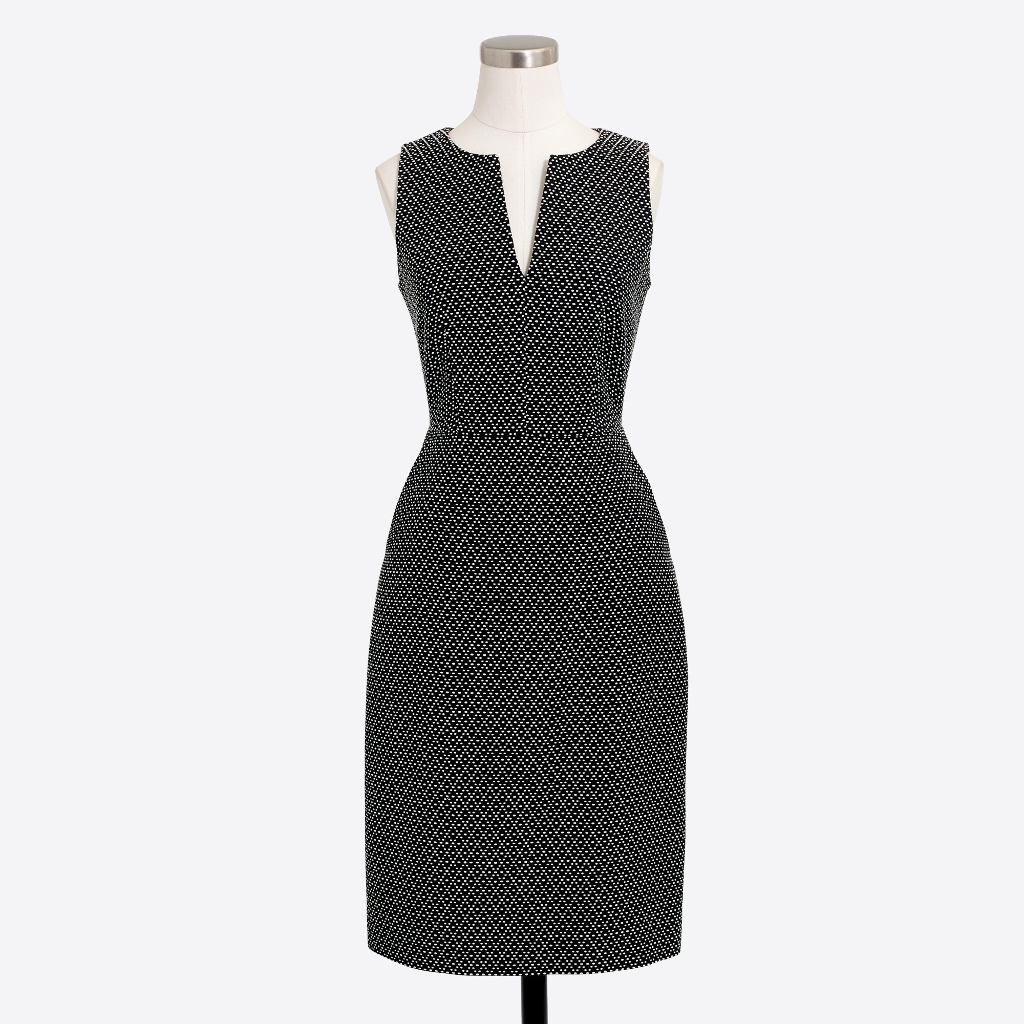 Polka-dot split-neck dress