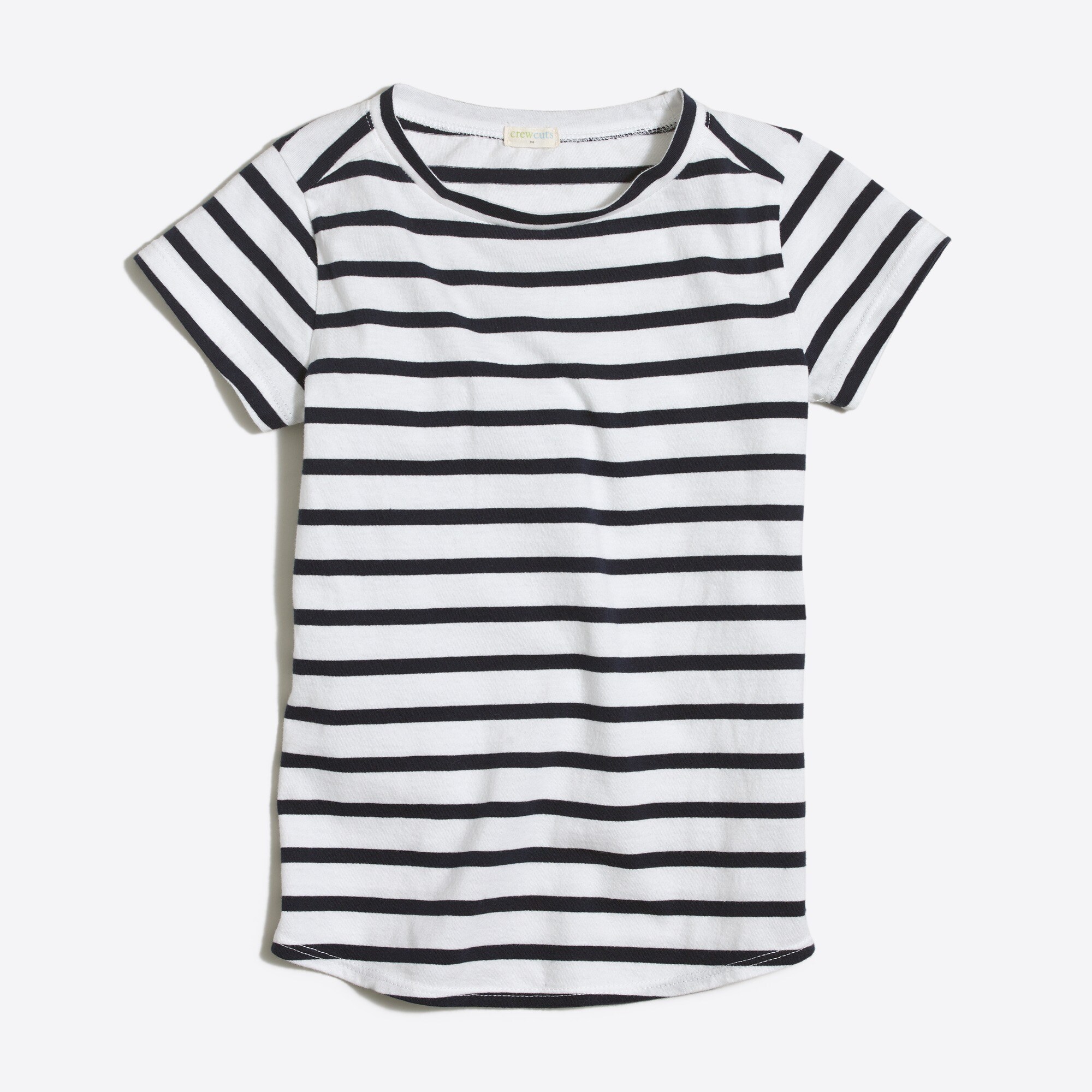 Girls' striped shirttail-hem tee