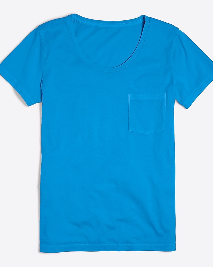 factory: sunwashed garment-dyed pocket tee for women, right side, view zoomed
