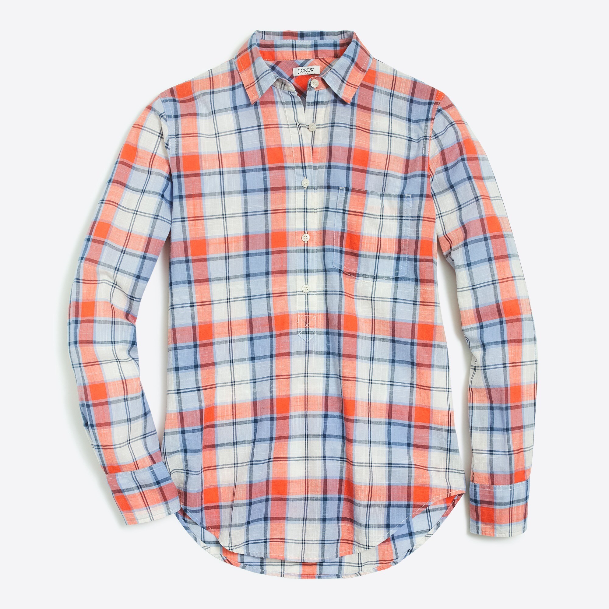 Plaid gauze shirt in boy fit