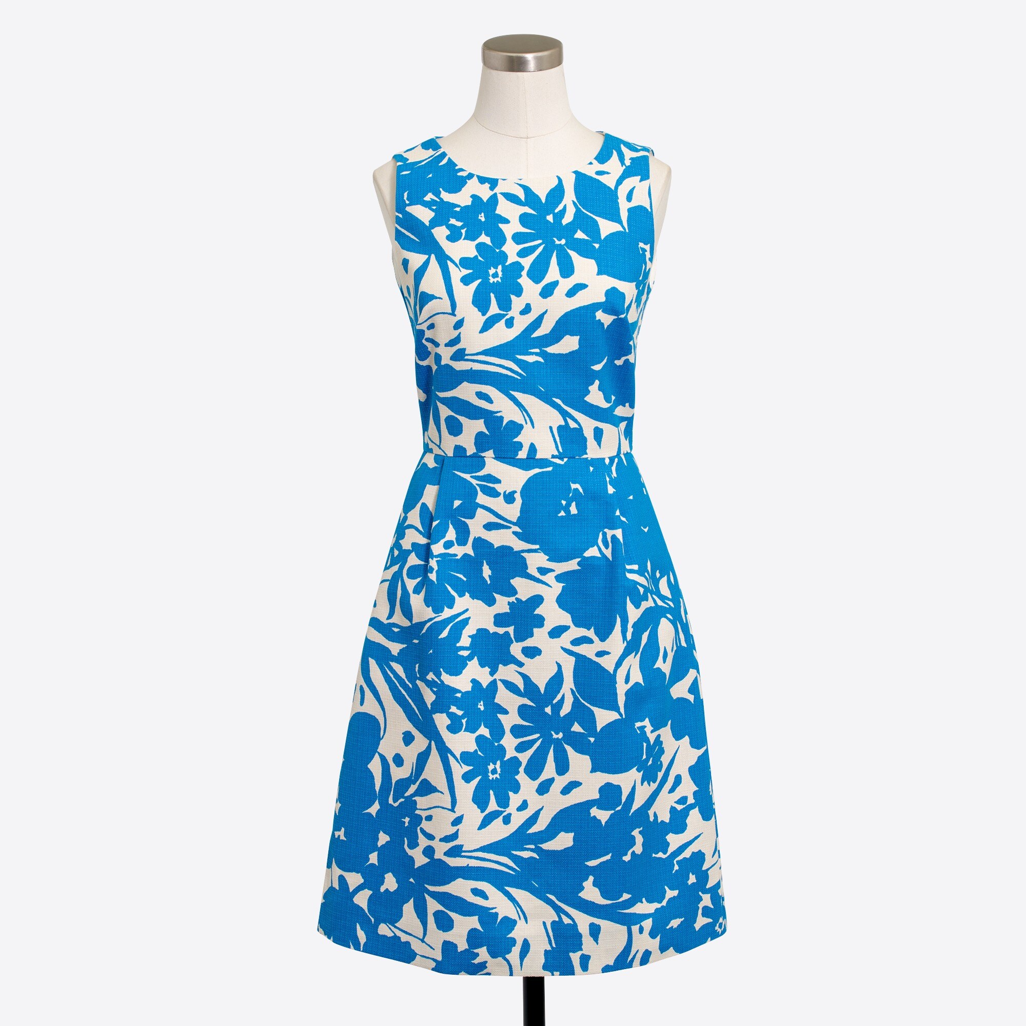 printed pleated shift dress for women