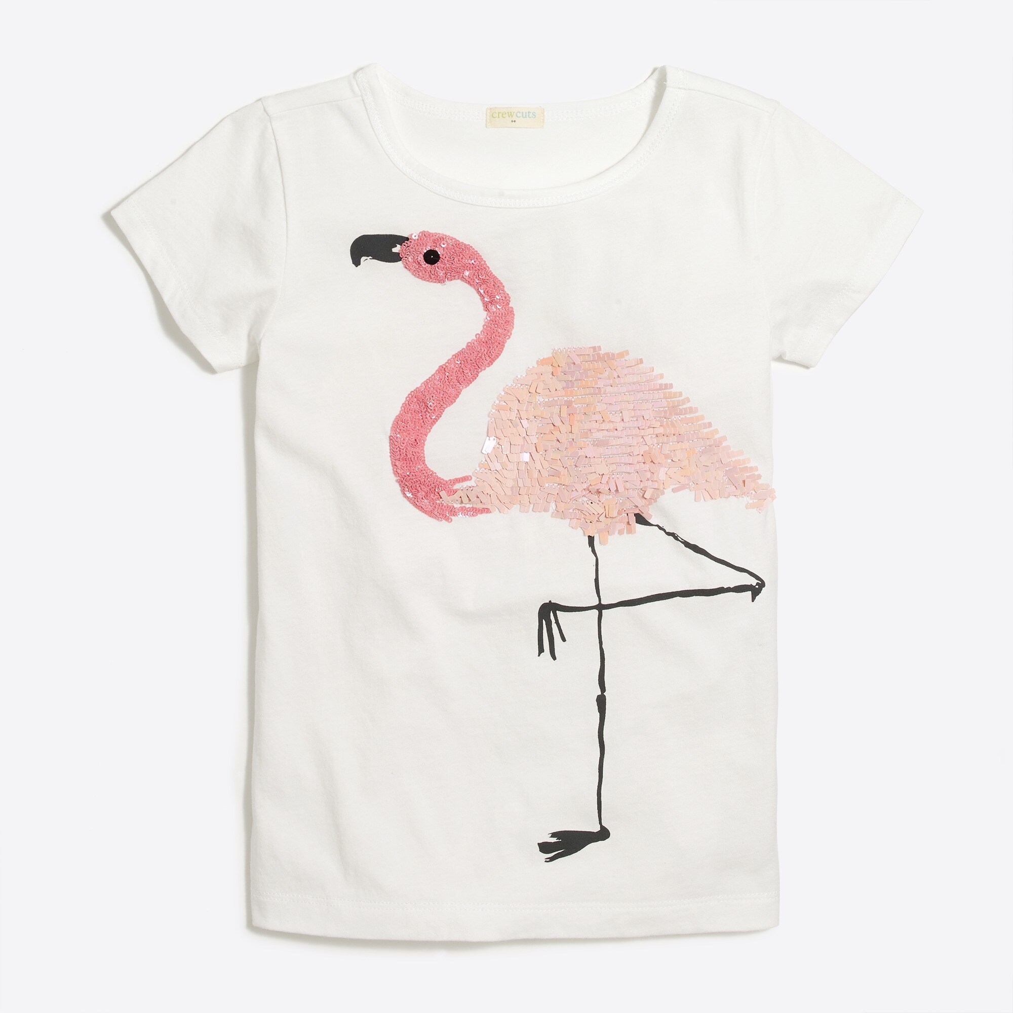 girls' sequin flamingo graphic tee for girls