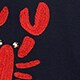 Embroidered lobster Teddie sweater LOBSTER SKY RED factory: embroidered lobster teddie sweater for women