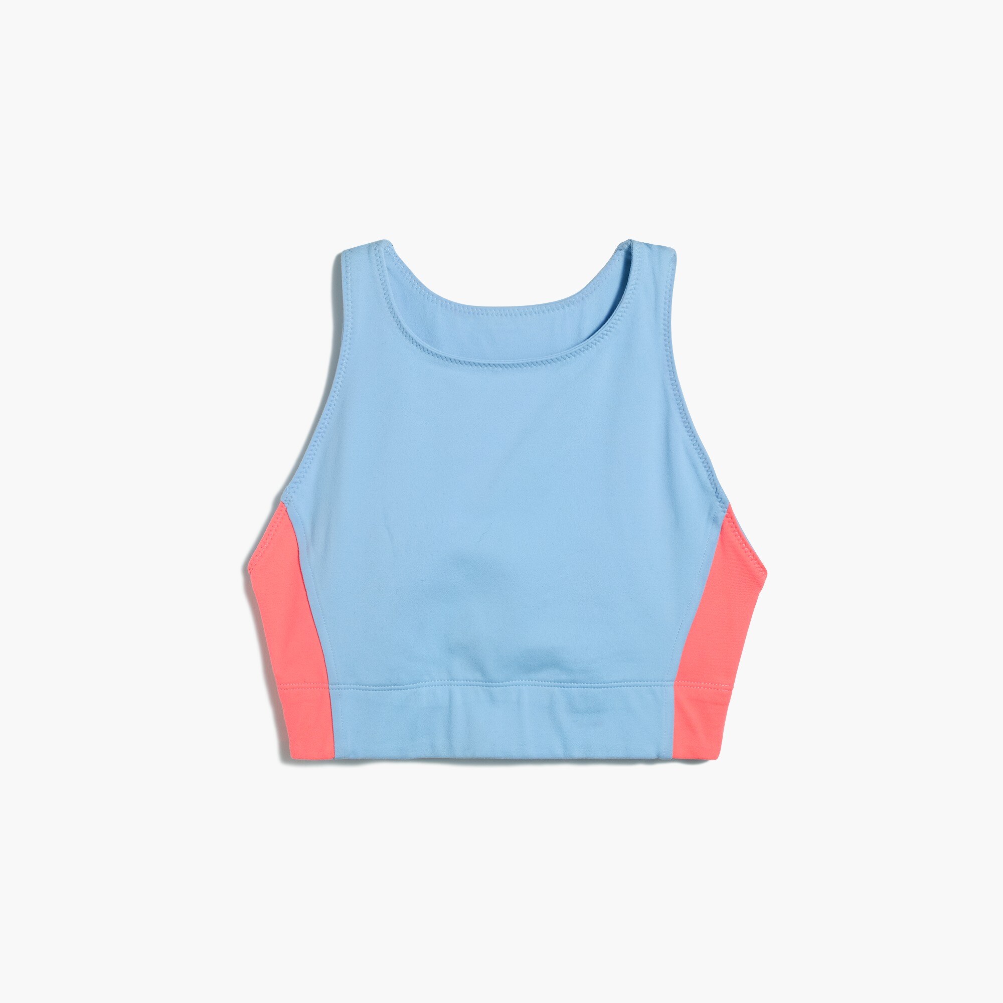 Colorblock premium performance high neck crop top