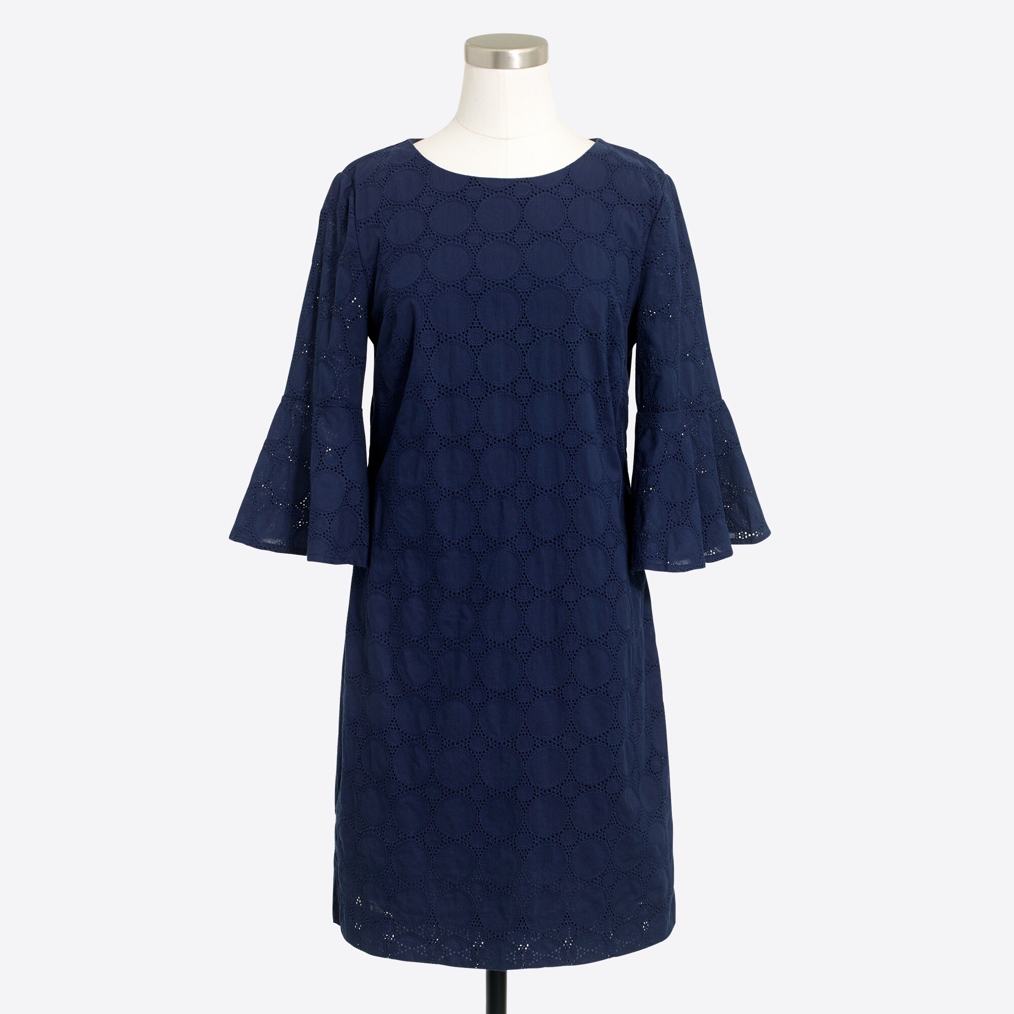 Bell-sleeve eyelet dress
