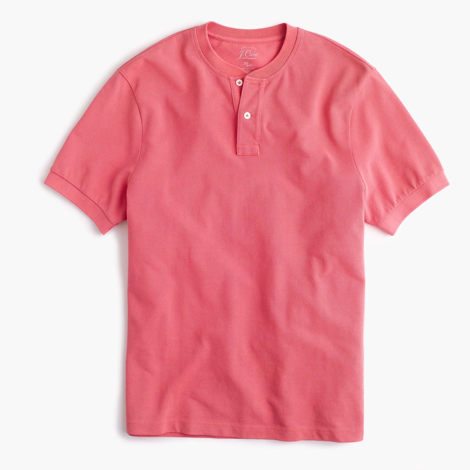 Shortsleeve piqué henley Men short sleeve J.Crew