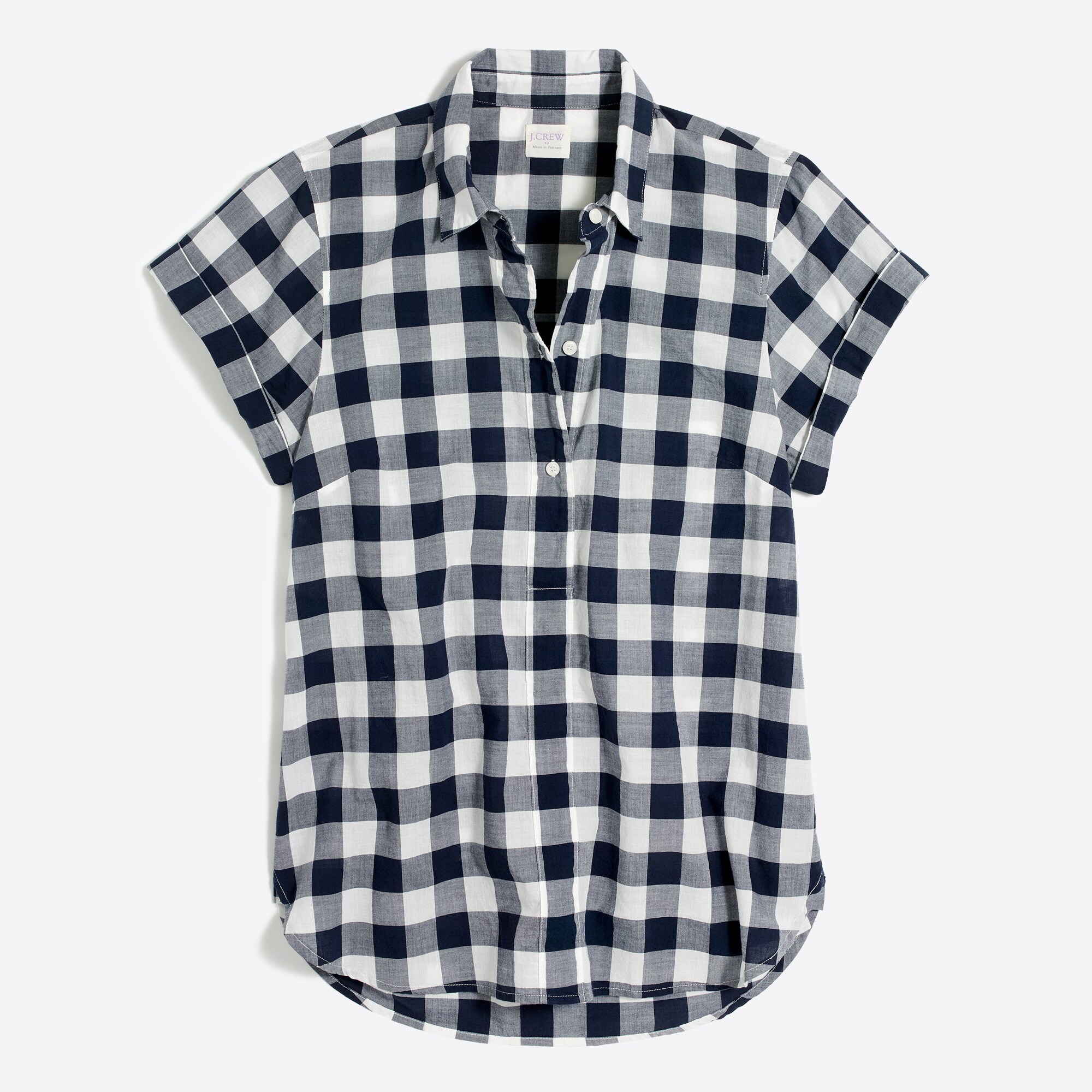 Gingham popover shirt