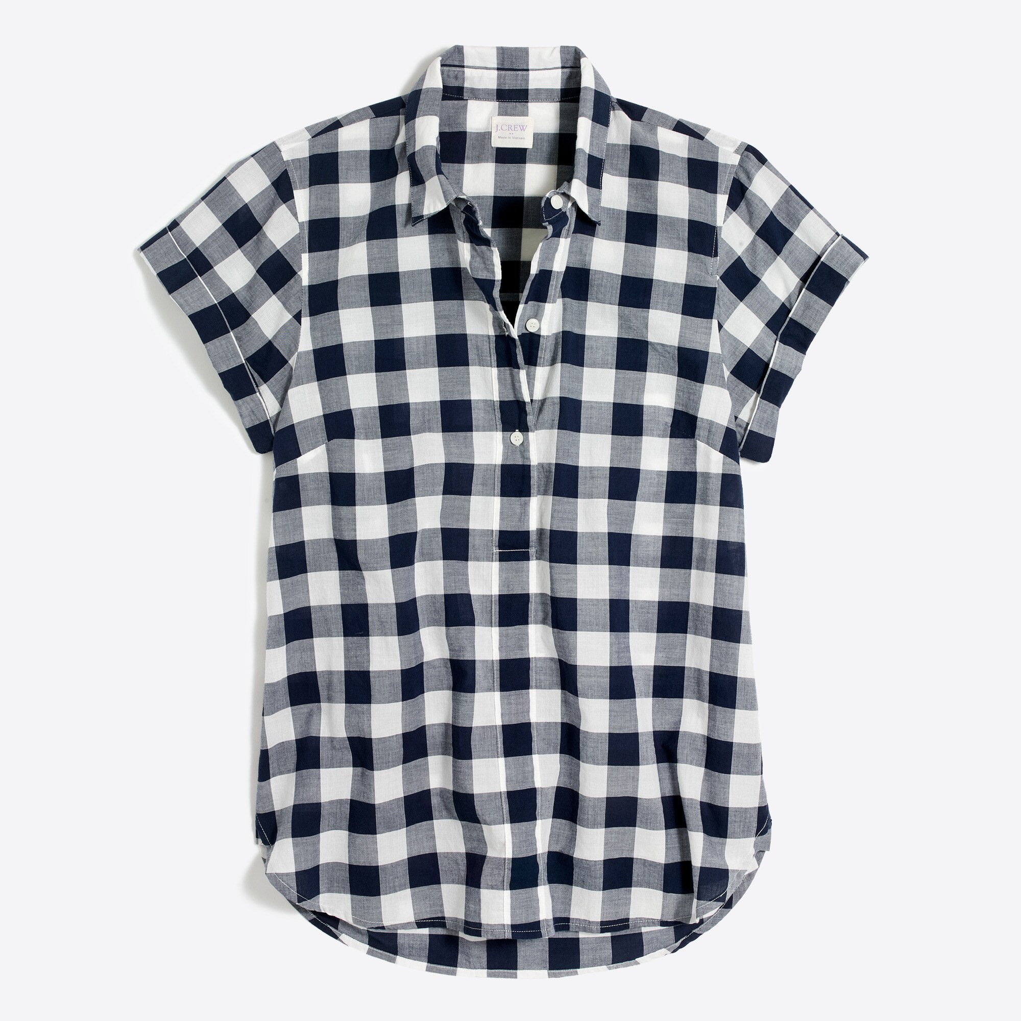 gingham popover shirt for women