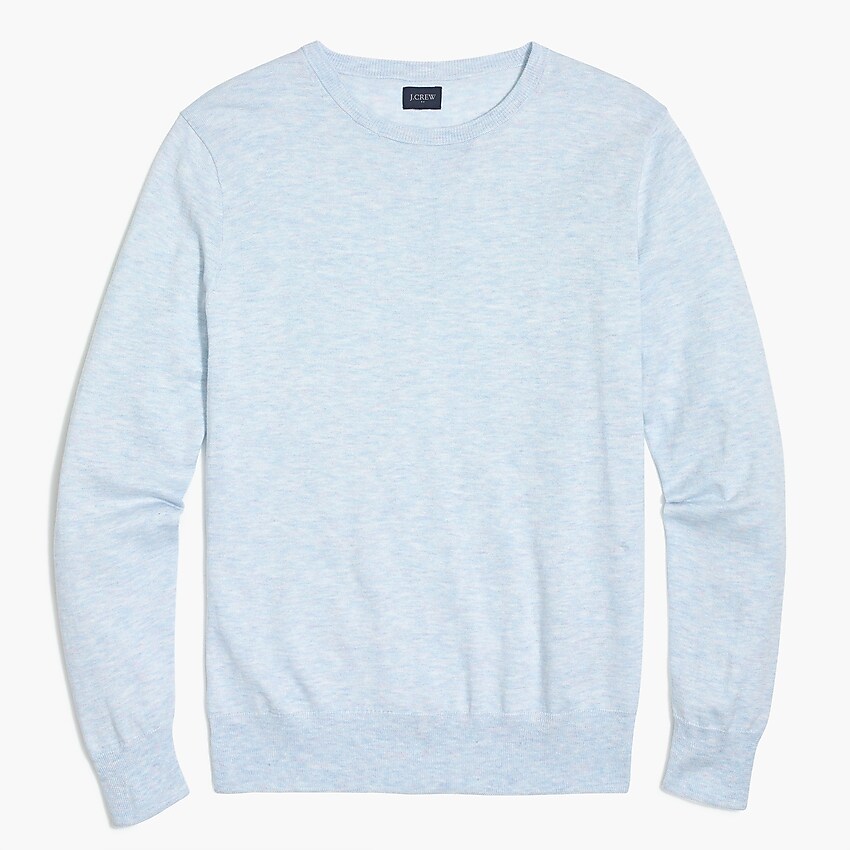 factory: cotton-linen crewneck sweater for men, right side, view zoomed