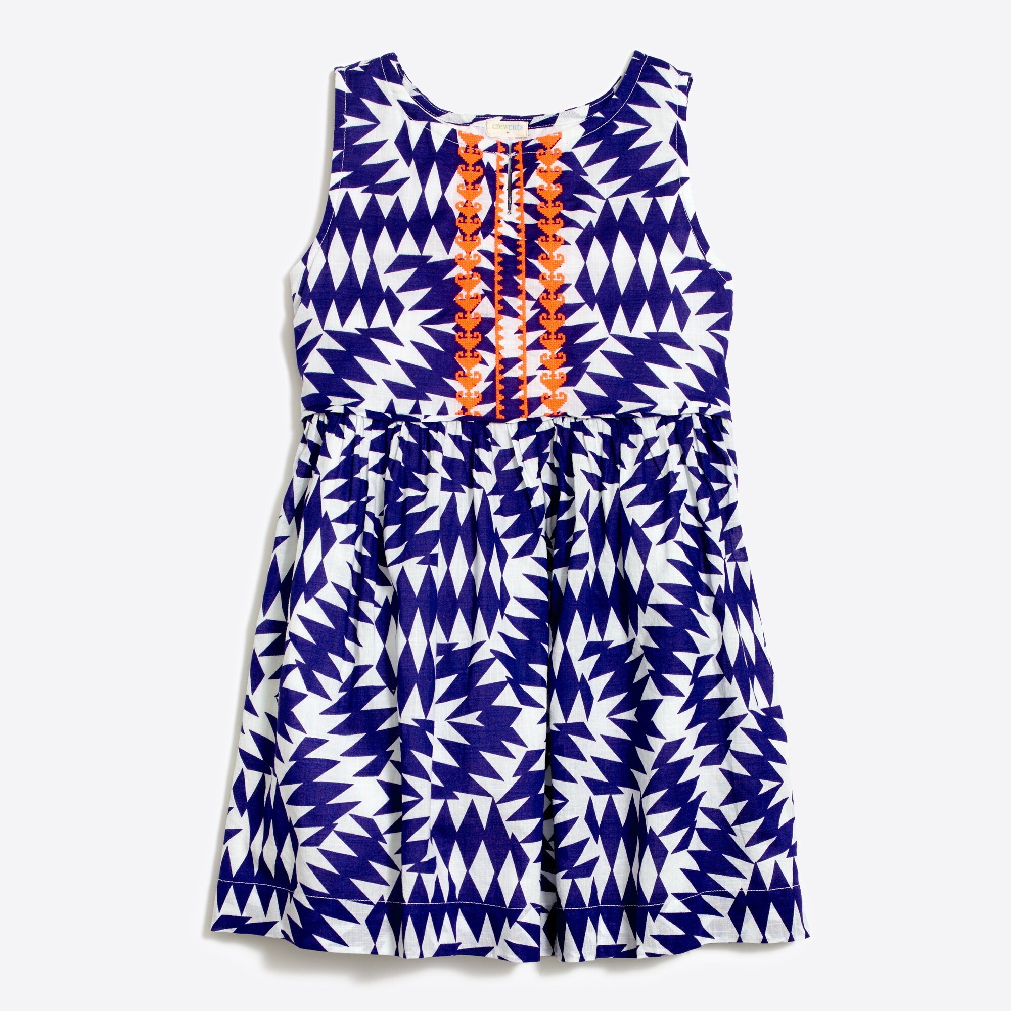 girls' printed embroidered sleeveless dress for girls