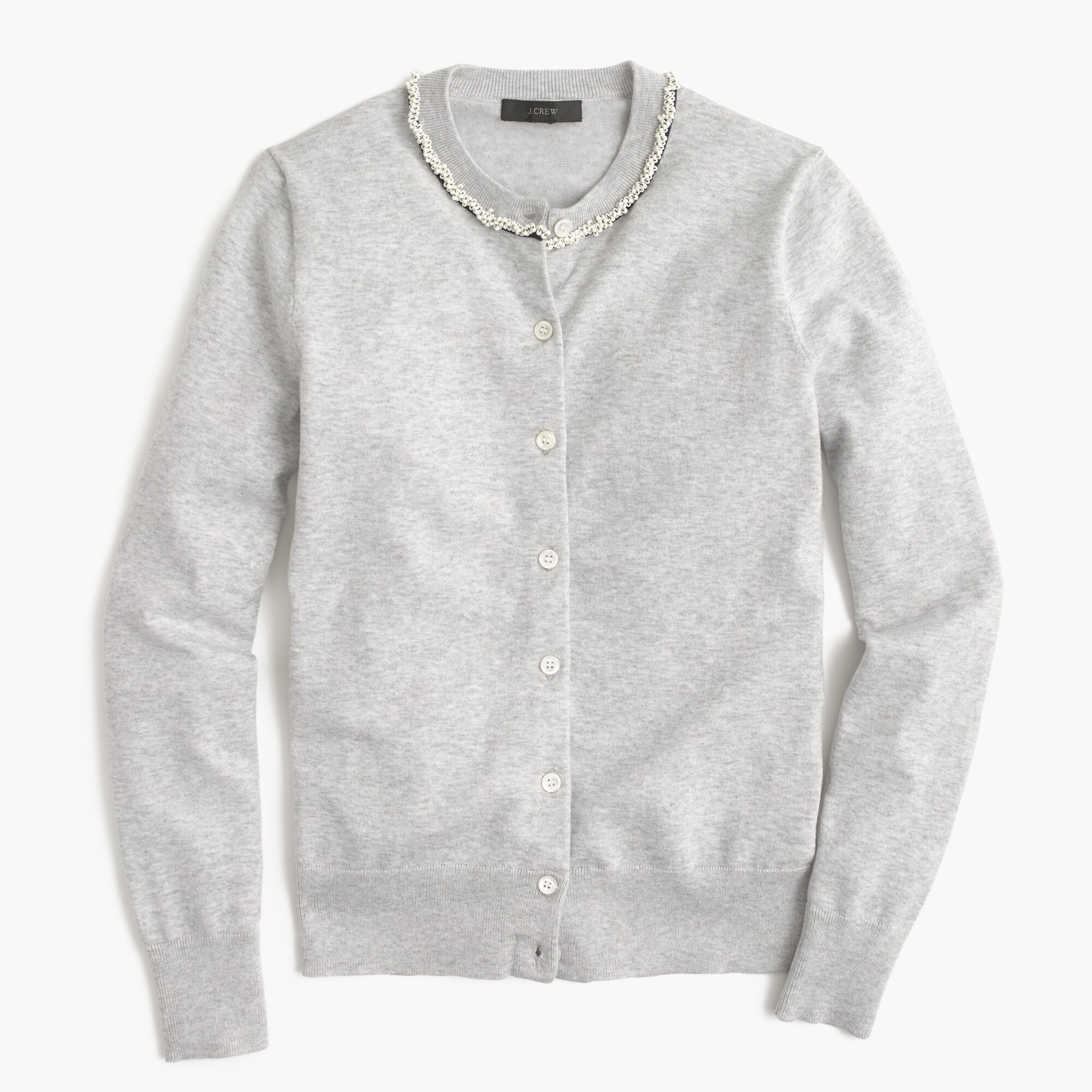 Cotton Jackie beaded cardigan sweater